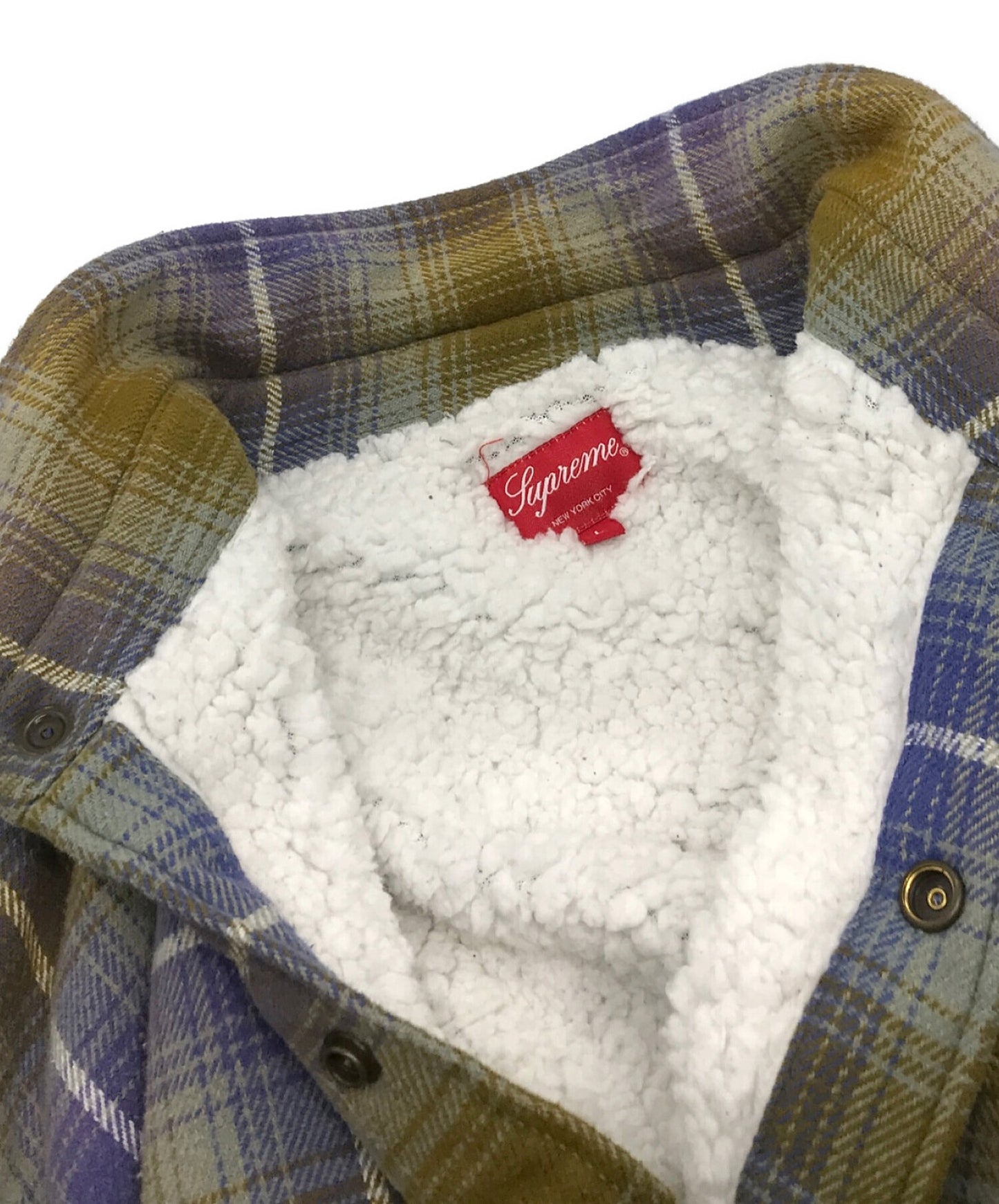[Pre-owned] SUPREME 22AW shearling lined flannel shirt