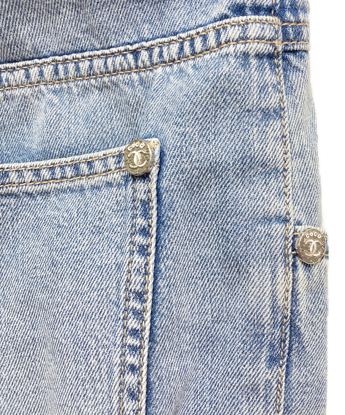 [Pre-owned] CHANEL Coco Beach Denim Pants P78552V71192