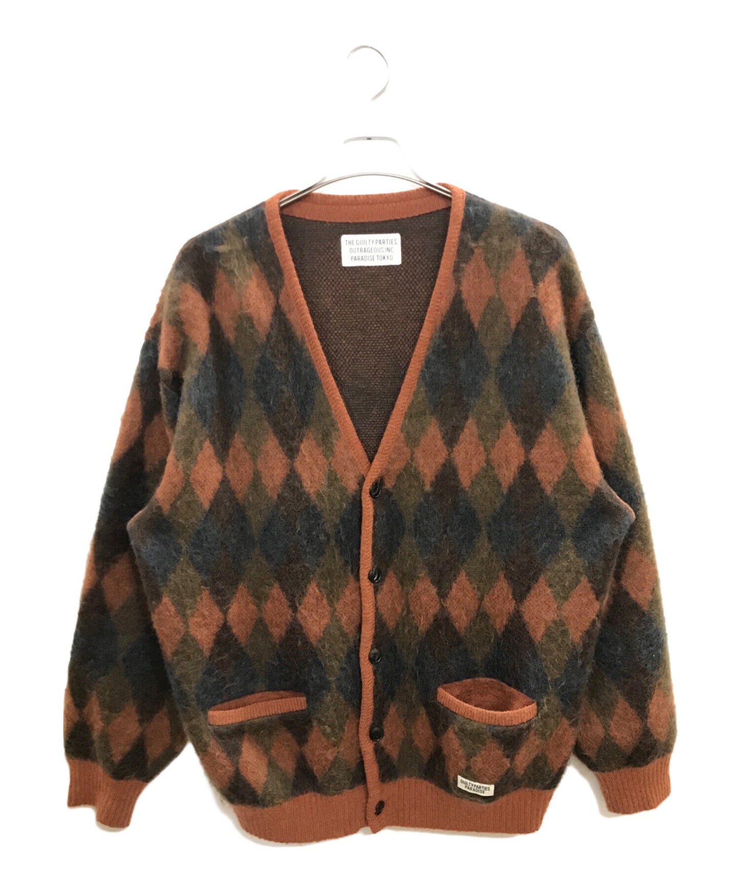 [Pre-owned] WACKO MARIA Argyle-patterned mohair-blend cardigan GUILTY PARTIES