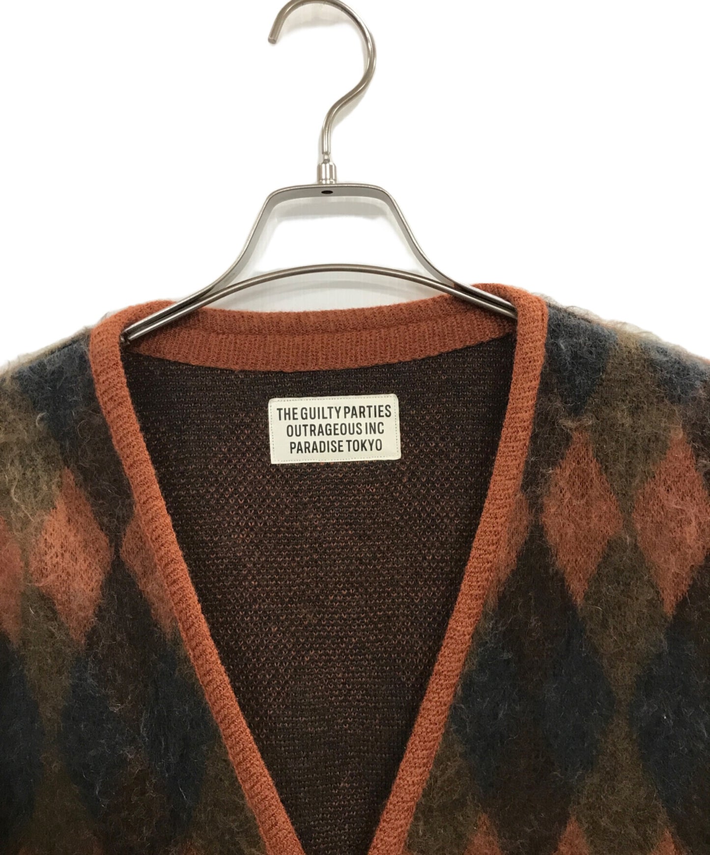 [Pre-owned] WACKO MARIA Argyle-patterned mohair-blend cardigan GUILTY PARTIES