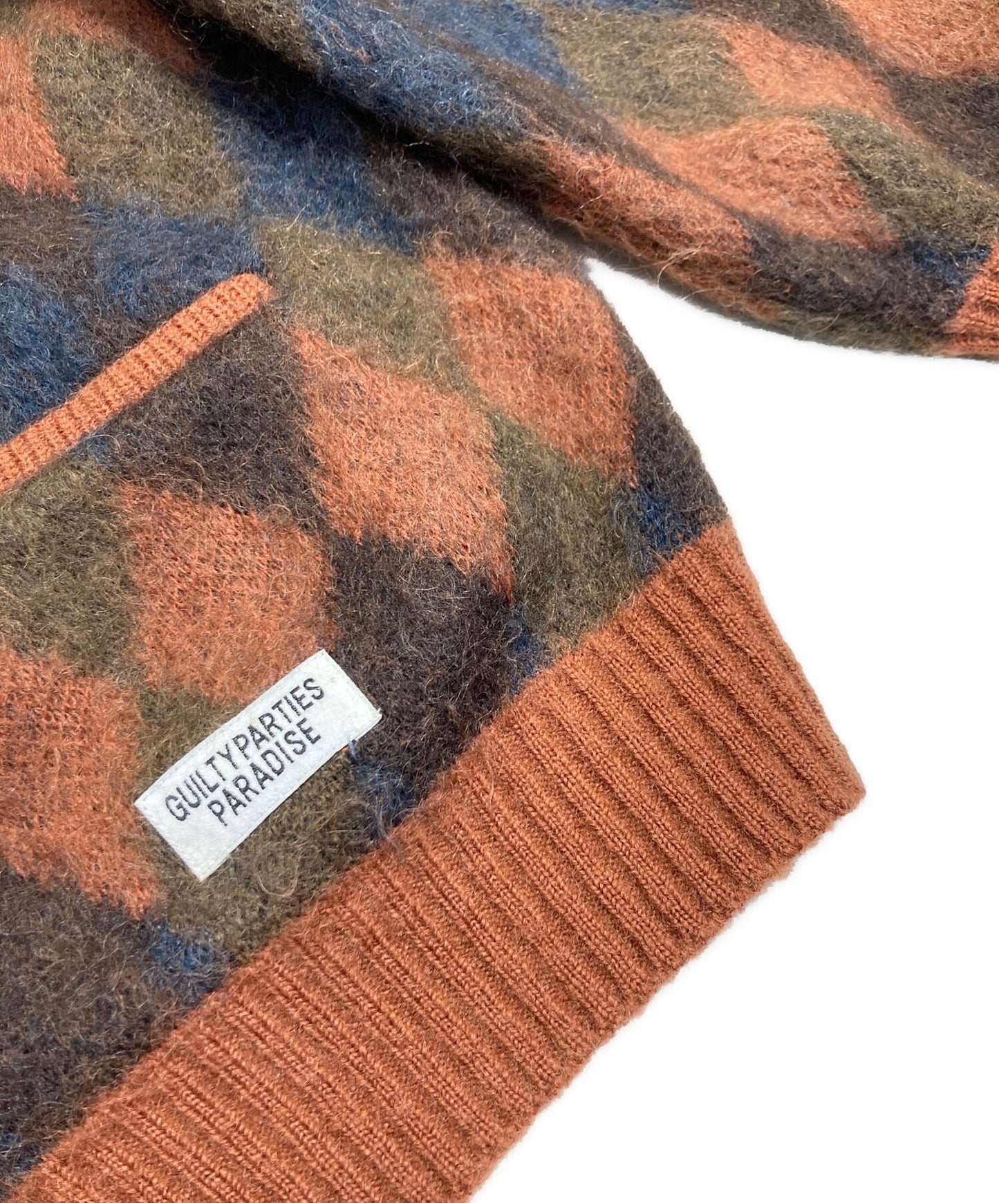 [Pre-owned] WACKO MARIA Argyle-patterned mohair-blend cardigan GUILTY PARTIES