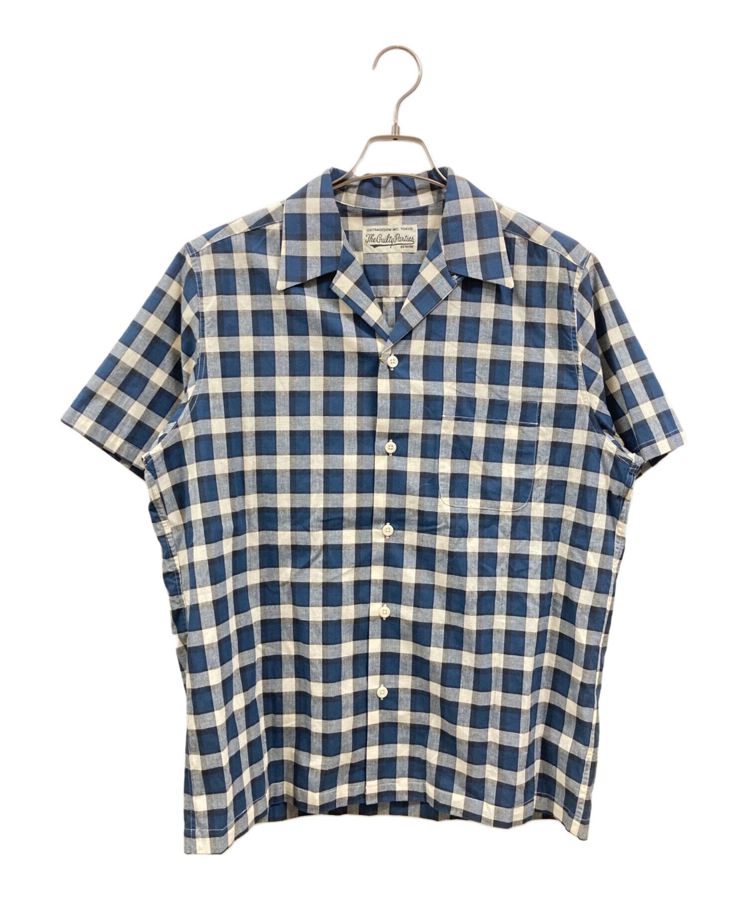 トップス WACKO MARIA CHECK OPEN COLLAR SHIRT Pre-owned] WACKO MARIA Open Collar Check Shirt / Wacomaria