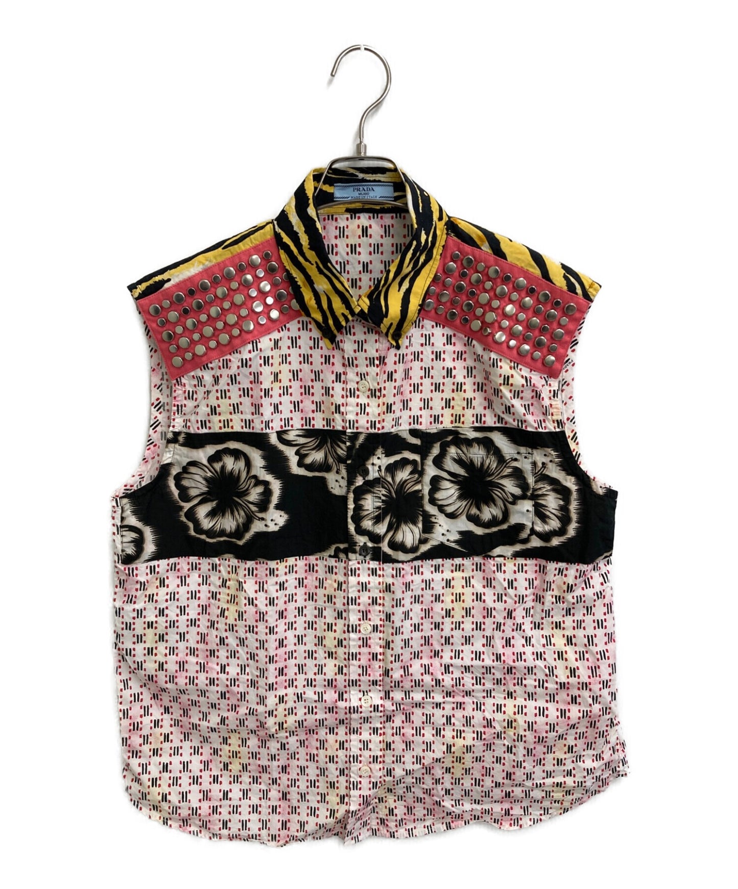[Pre-owned] PRADA Sleeveless studded shirt P460CR