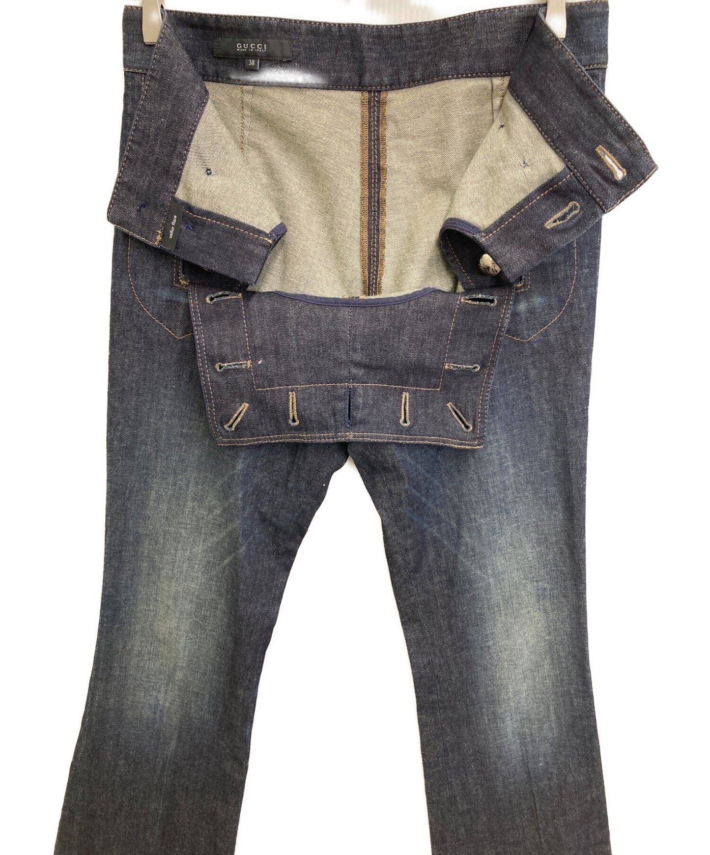 [Pre-owned] GUCCI Flared sailor denim pants 374559