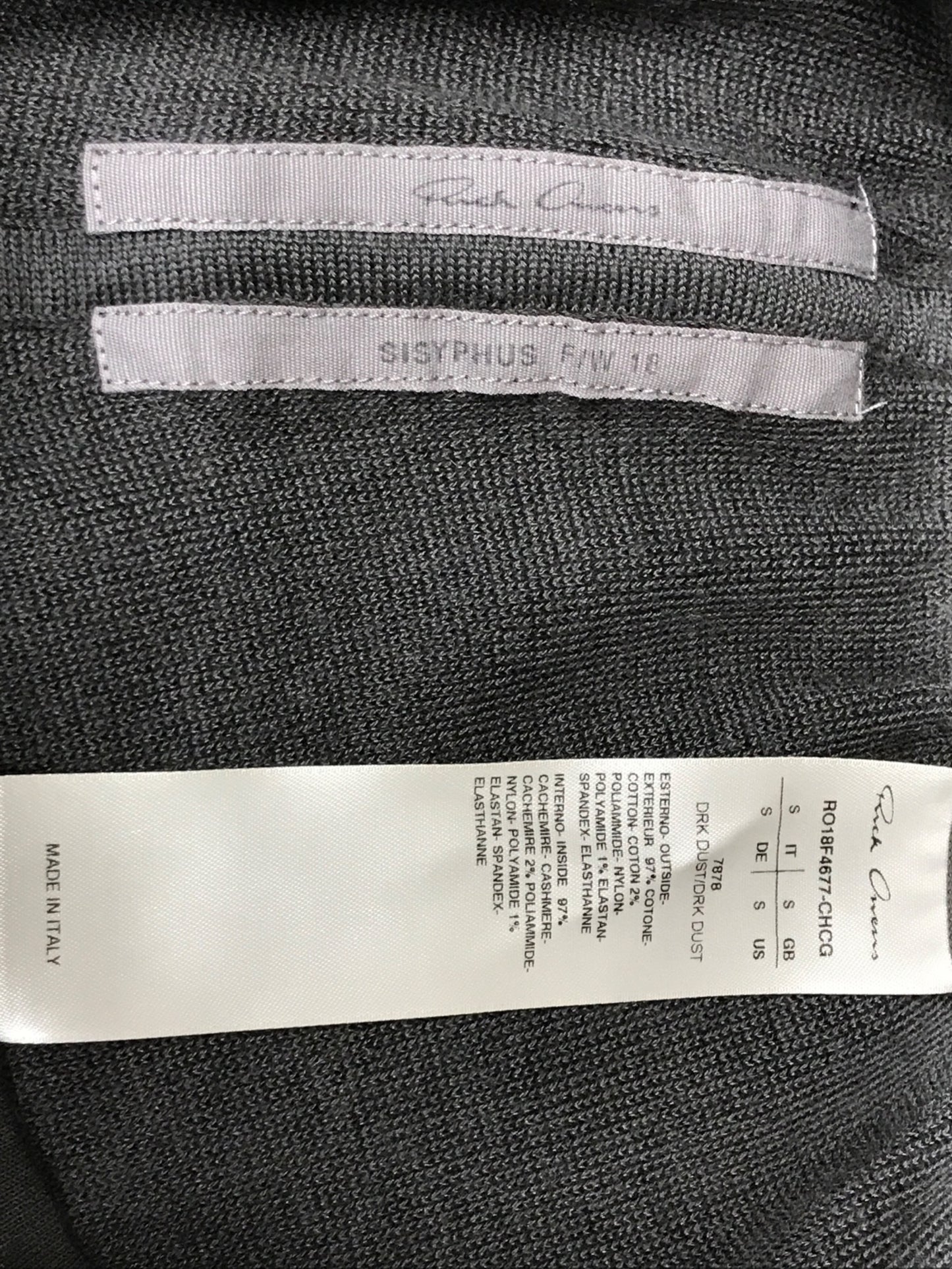 [Pre-owned] RICK OWENS mid rise cotton blend boxer shorts RO18F4677-CHCG