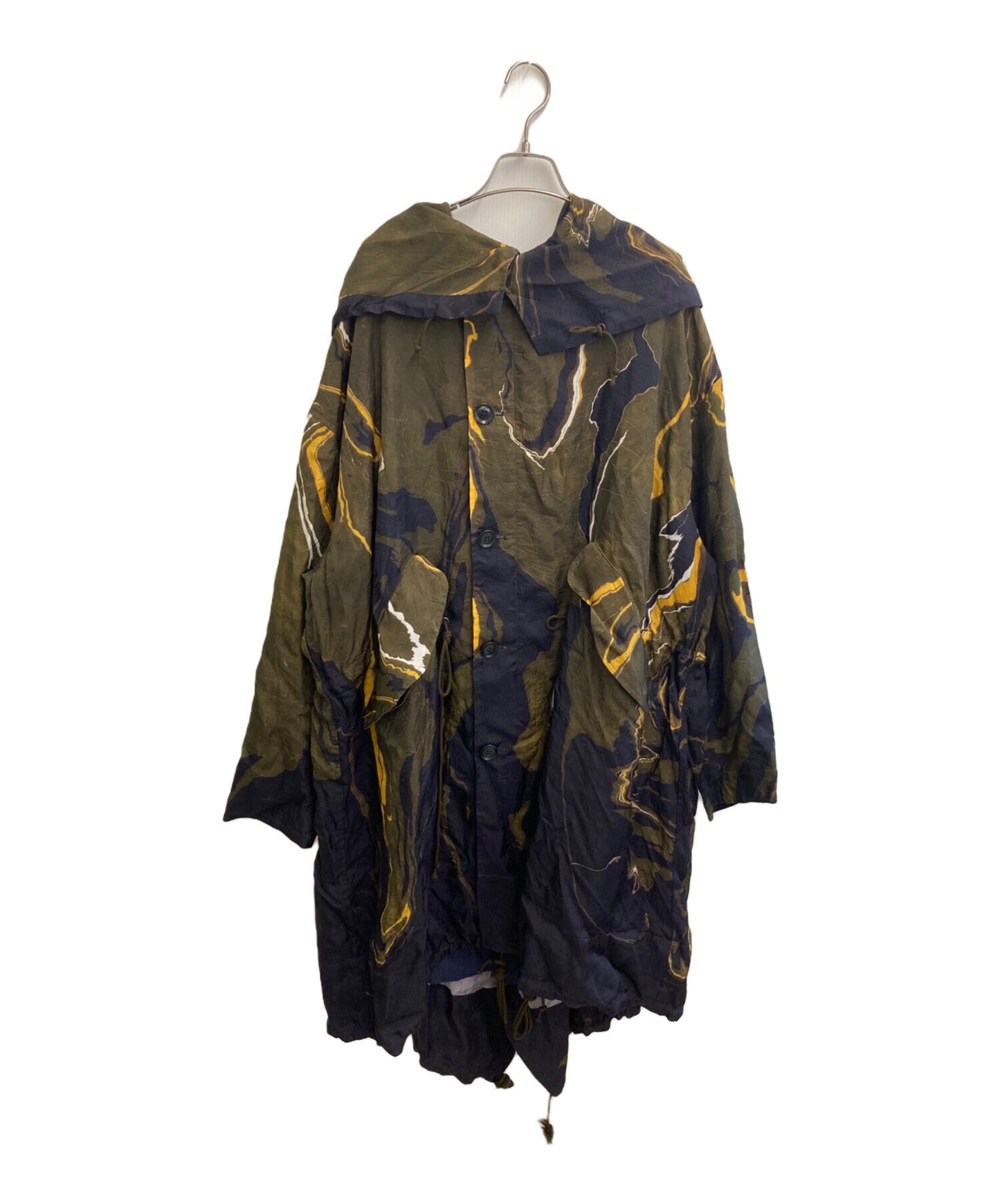 [Pre-owned] Y's Sumi-nagashi Dyed Marbled Pattern Mod Coat YN-C02-211
