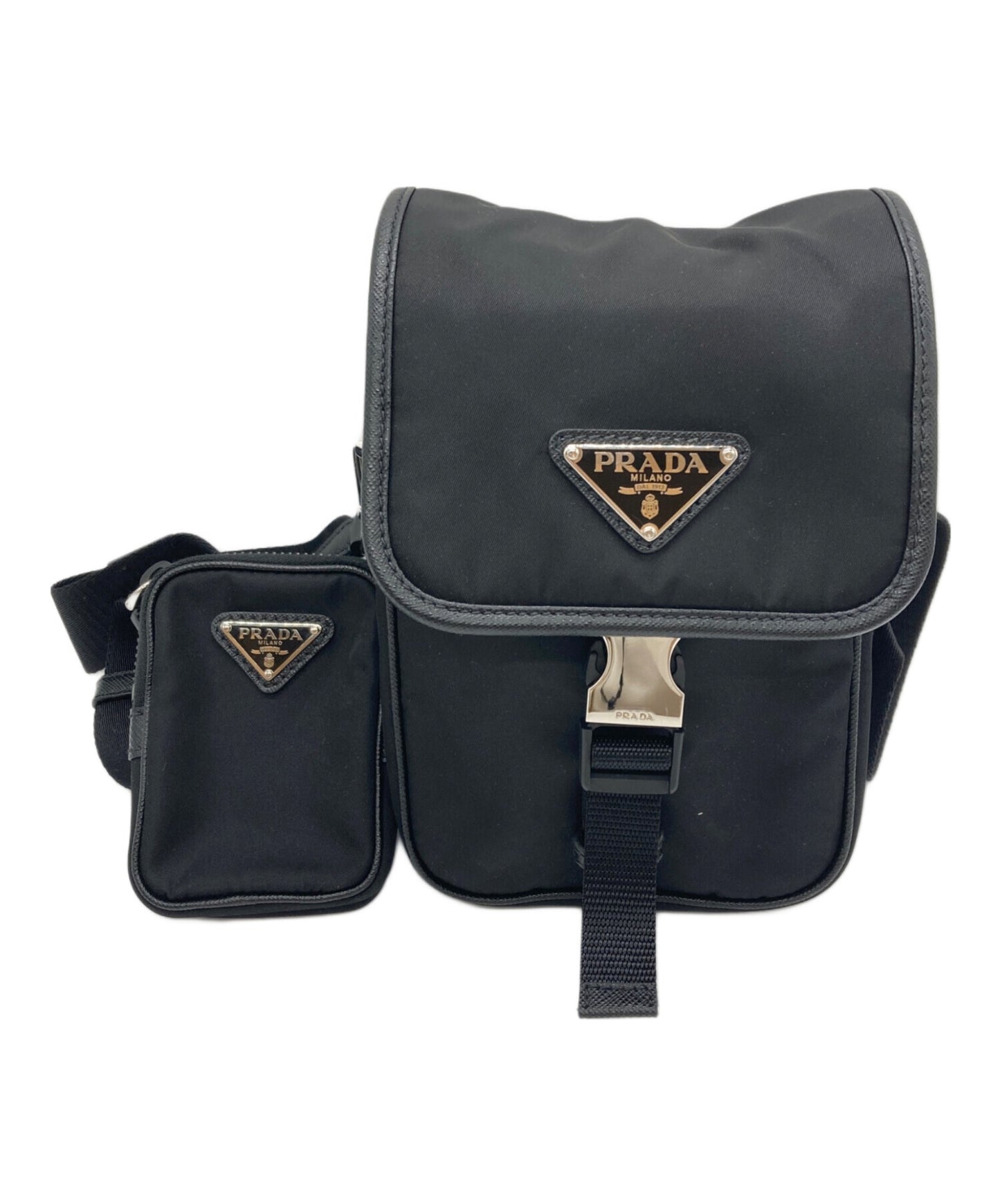 [Pre-owned] PRADA ReNylon+SAFFIANO mini shoulder bag 2VD043