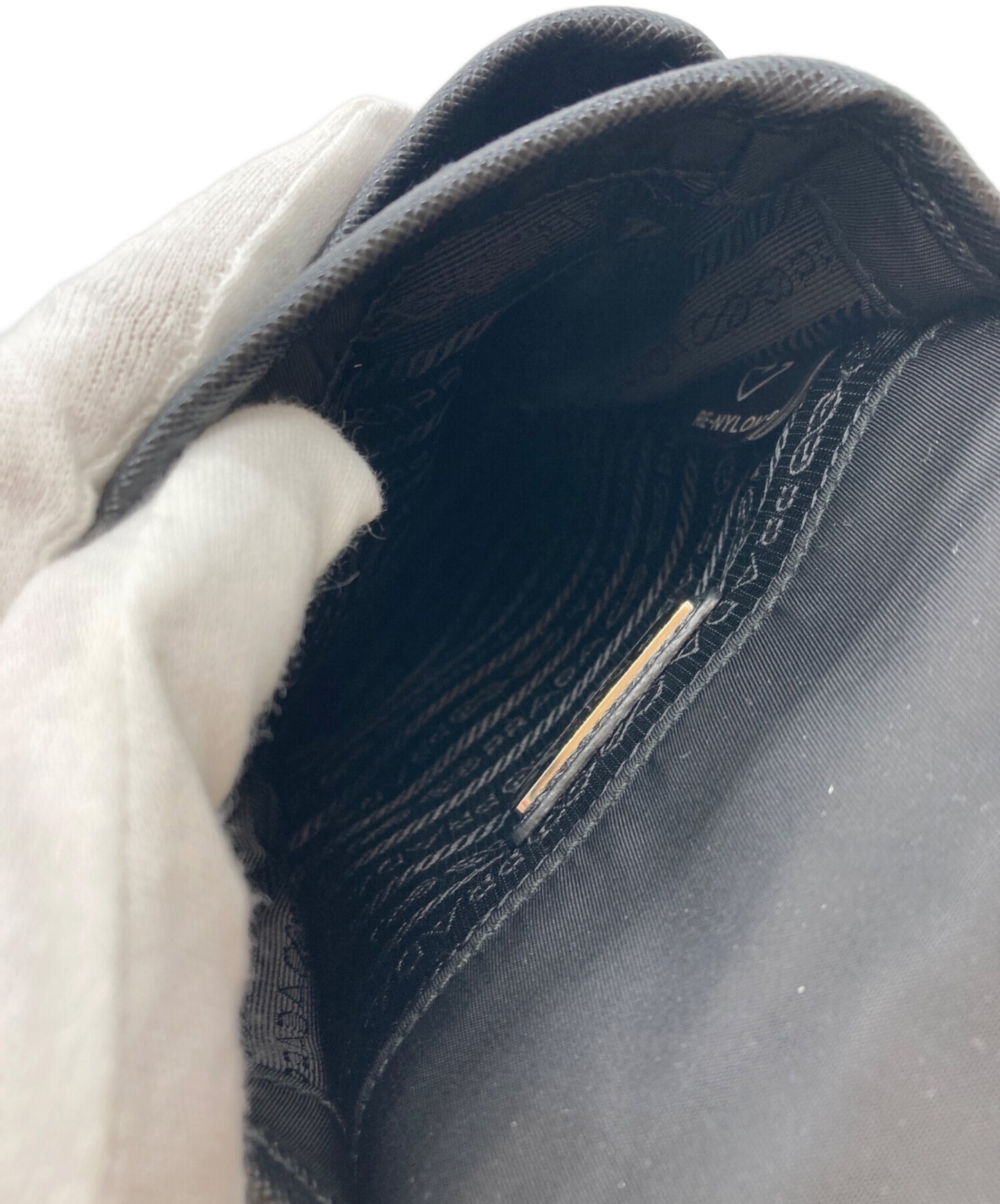 [Pre-owned] PRADA ReNylon+SAFFIANO mini shoulder bag 2VD043