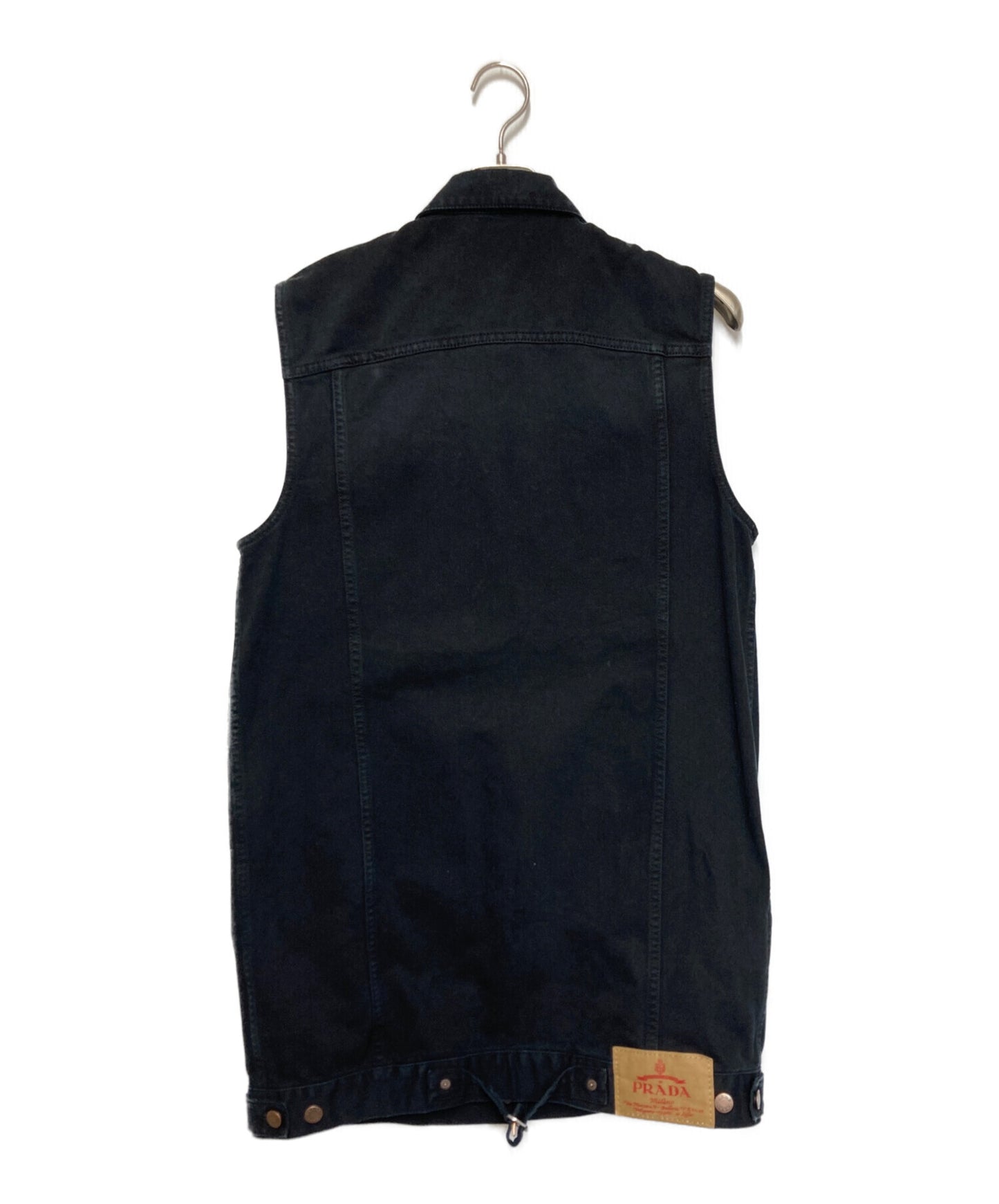 [Pre-owned] PRADA Triangle Logo Denim Long Vest GFA140 SOOO 148J