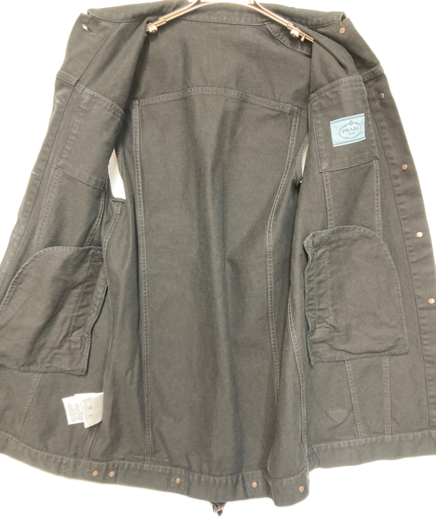 [Pre-owned] PRADA Triangle Logo Denim Long Vest GFA140 SOOO 148J