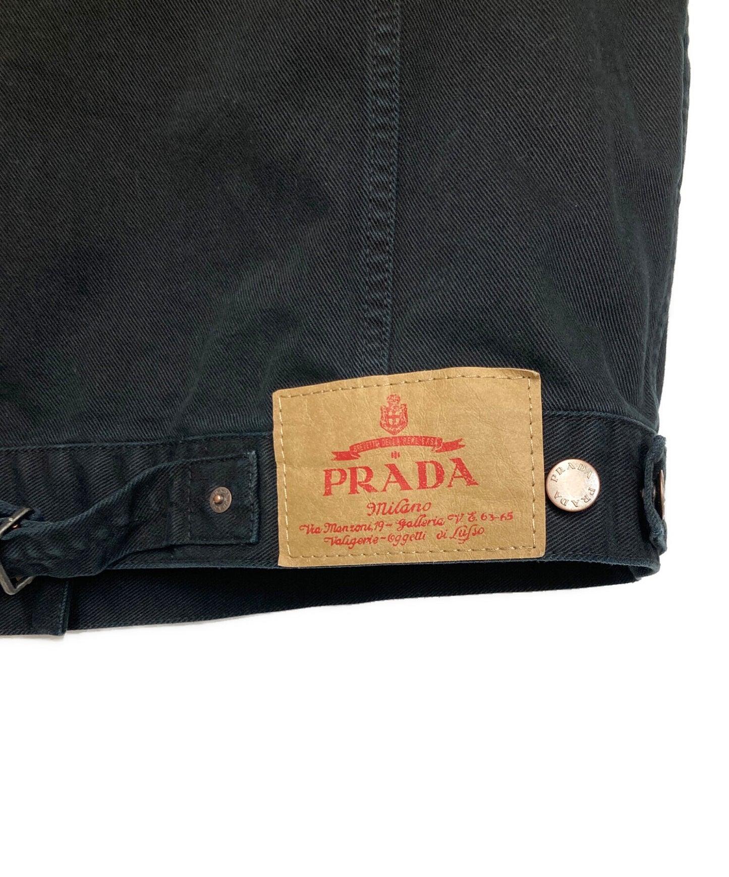 [Pre-owned] PRADA Triangle Logo Denim Long Vest GFA140 SOOO 148J