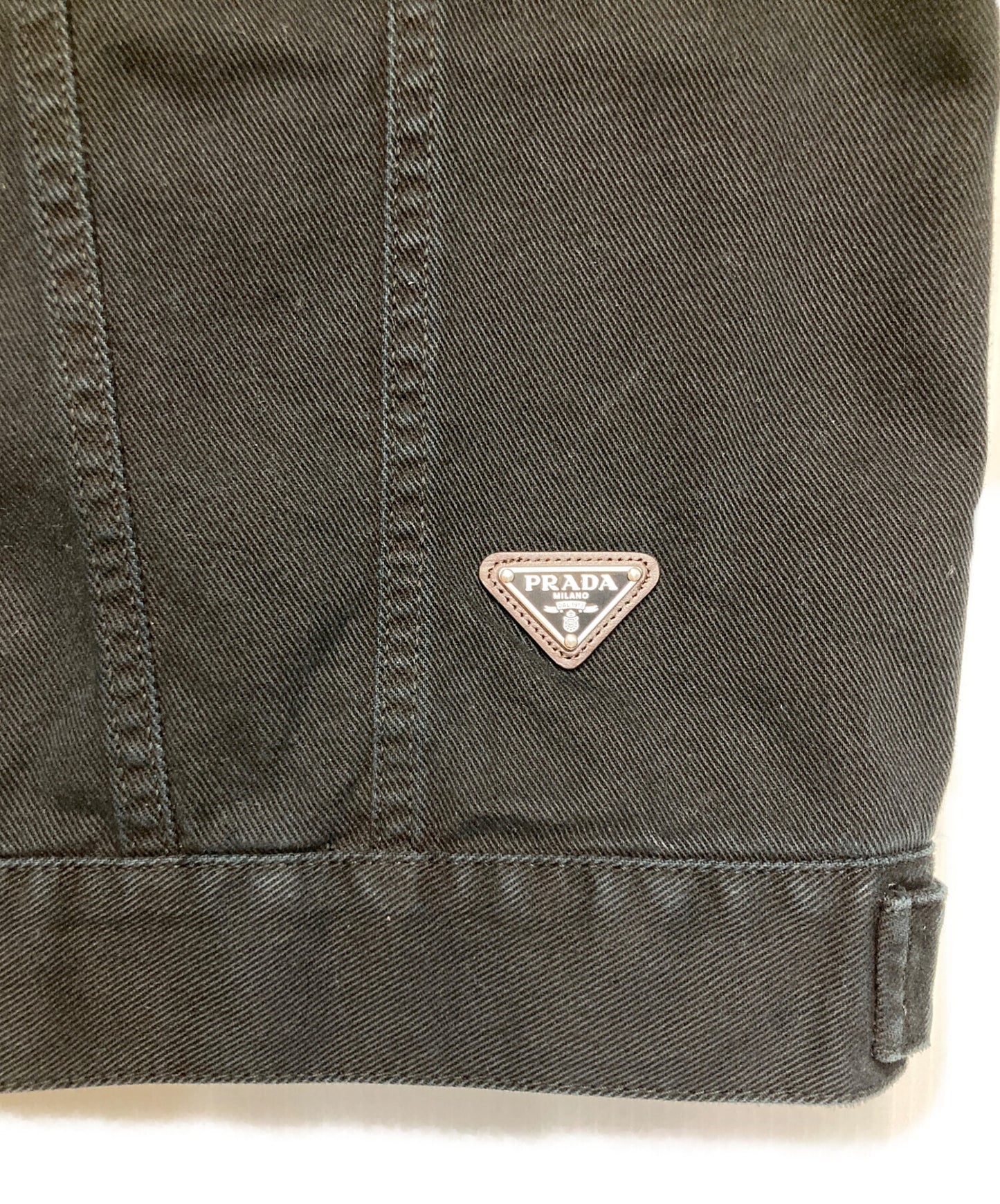 [Pre-owned] PRADA Triangle Logo Denim Long Vest GFA140 SOOO 148J