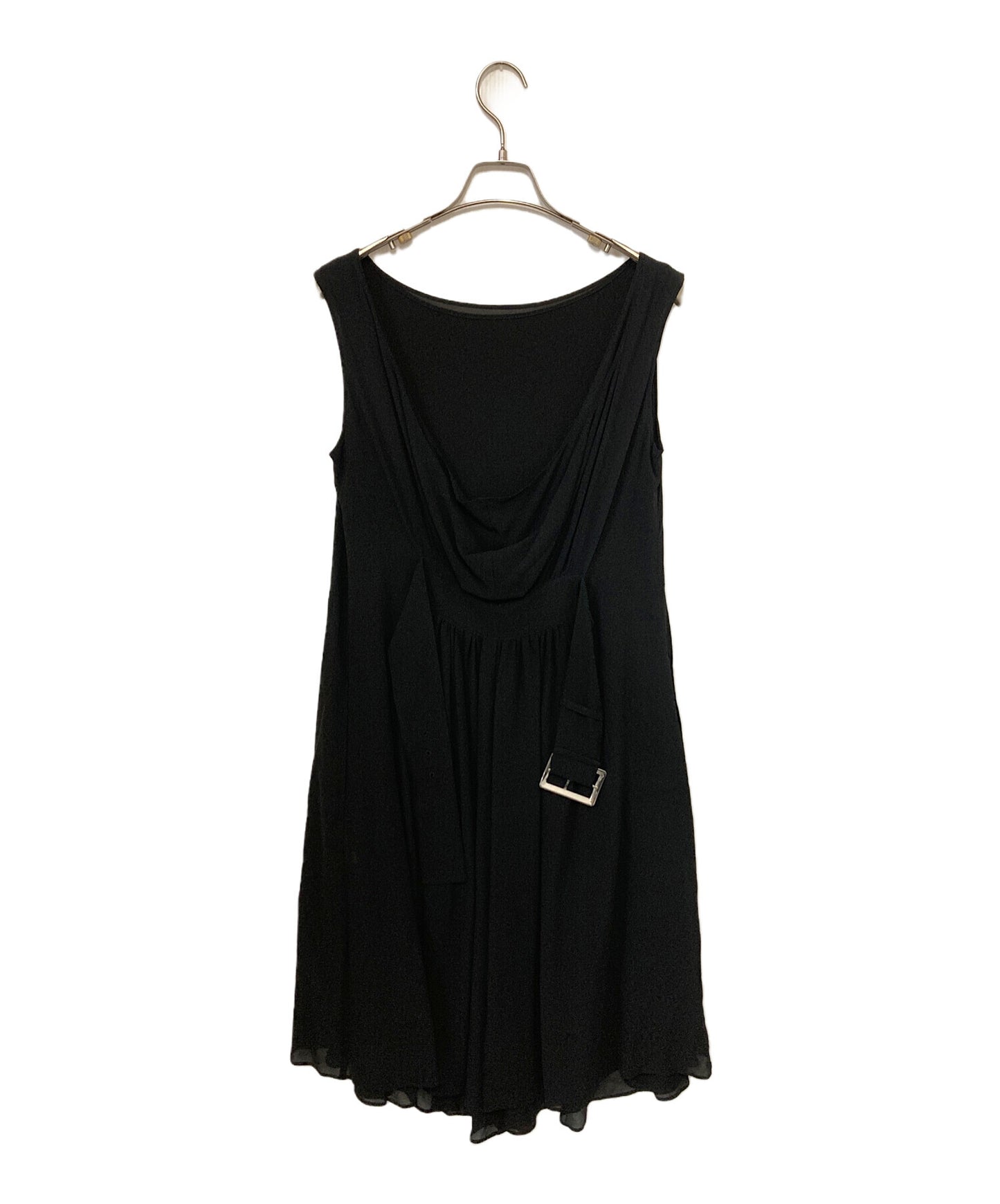 [Pre-owned] yohji yamamoto+noir Silk Belted Sleeveless Dress NM-D02-406