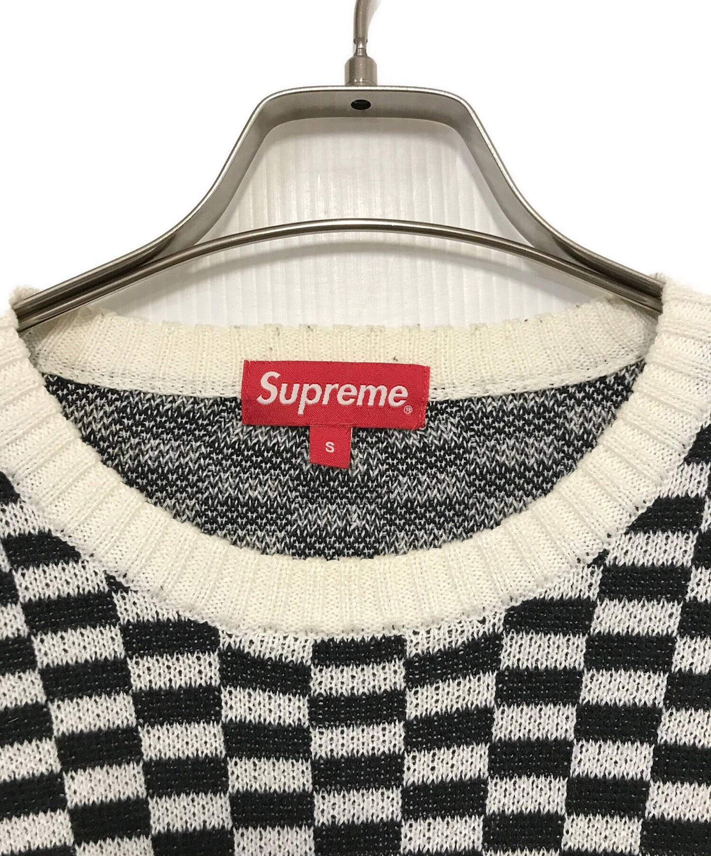 [Pre-owned] SUPREME 20SS Back Logo Sweater Checkerboard