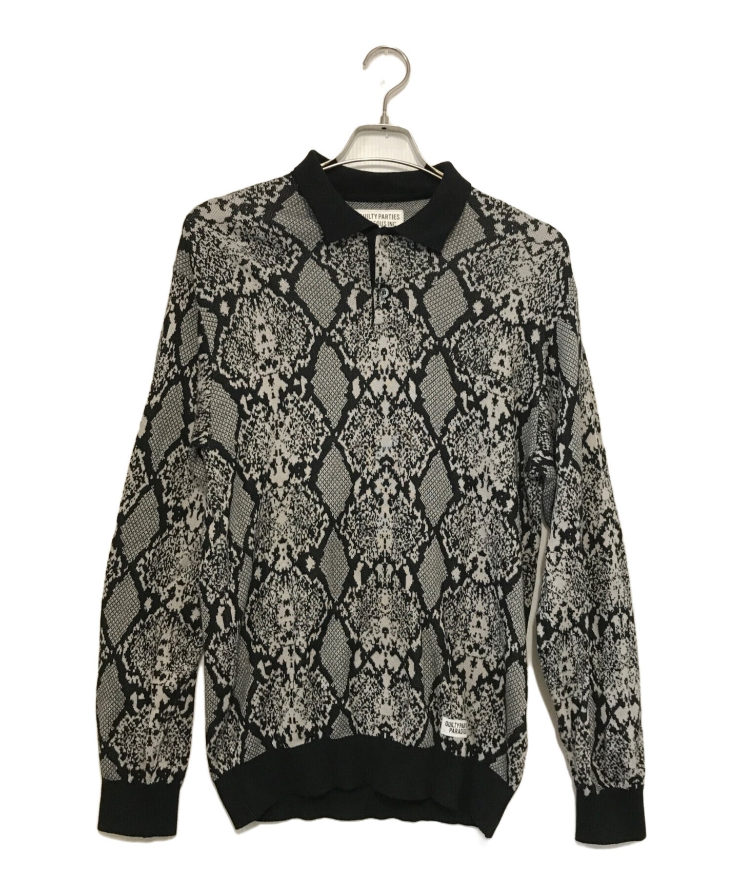 [Pre-owned] WACKO MARIA PYTHON KNIT JACQUARD POLO SHIRT