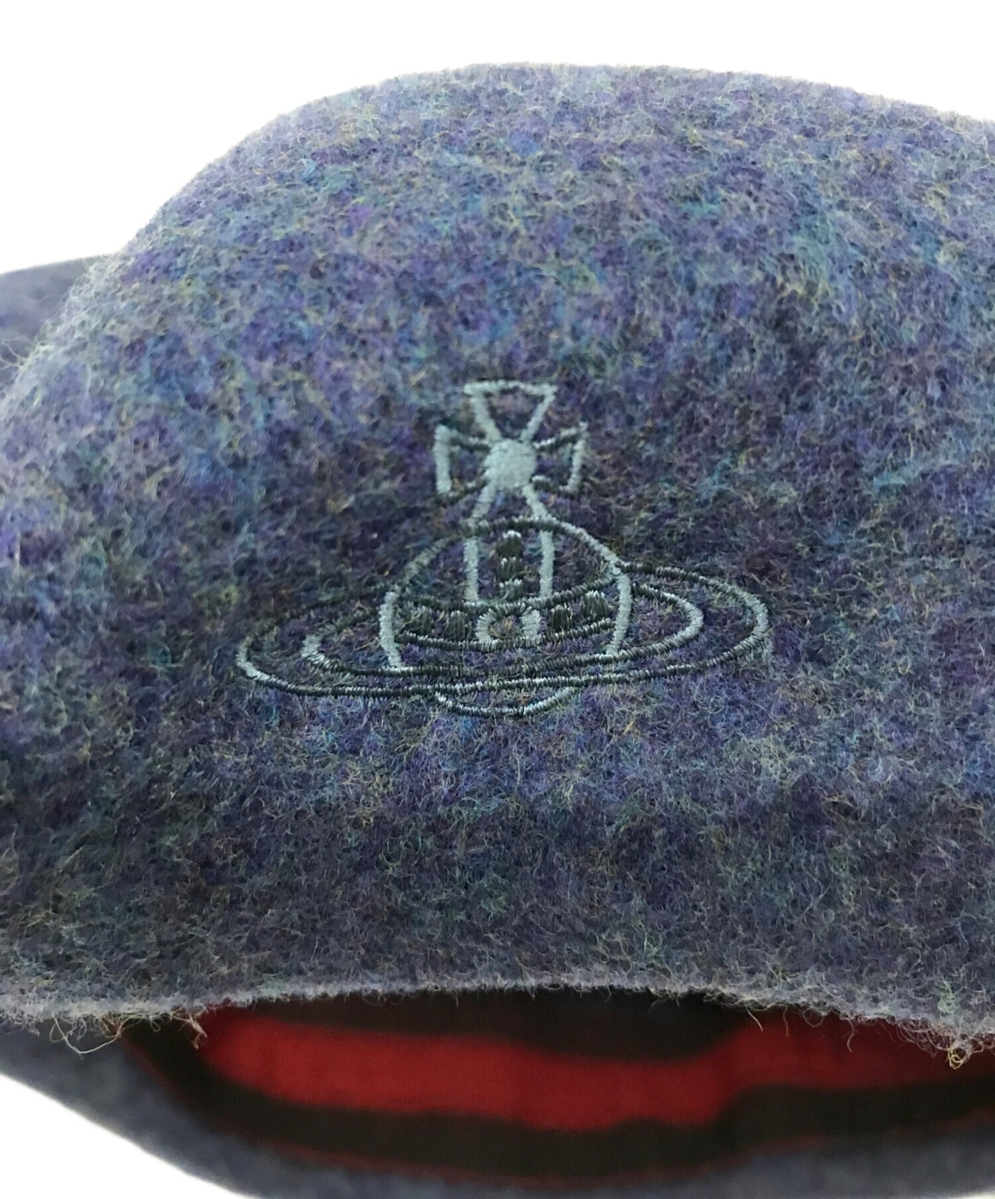 [Pre-owned] Vivienne Westwood Orb Embroidered Wool Beret