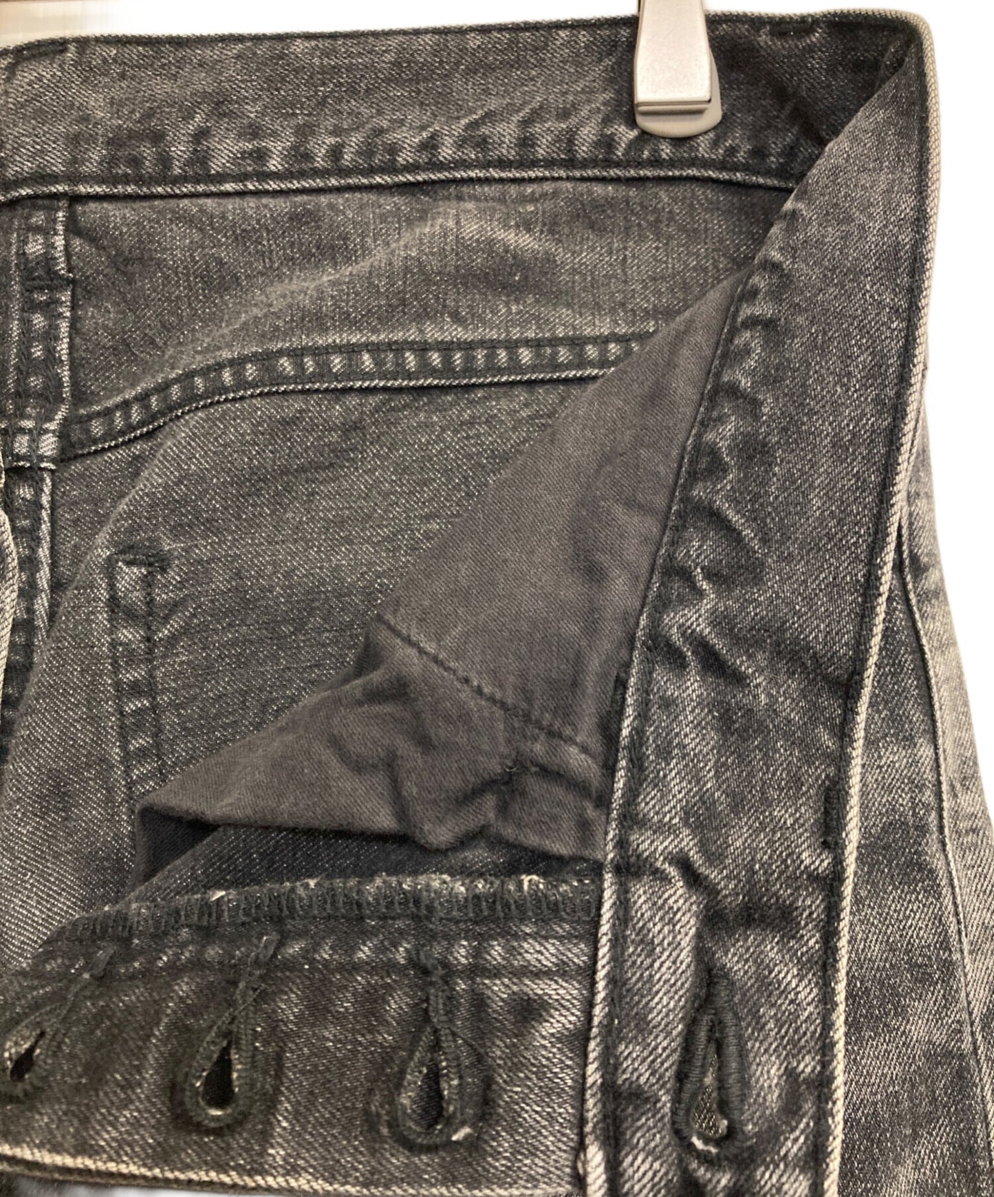 [Pre-owned] stussy SS Logo Skull Embroidery Denim Pants