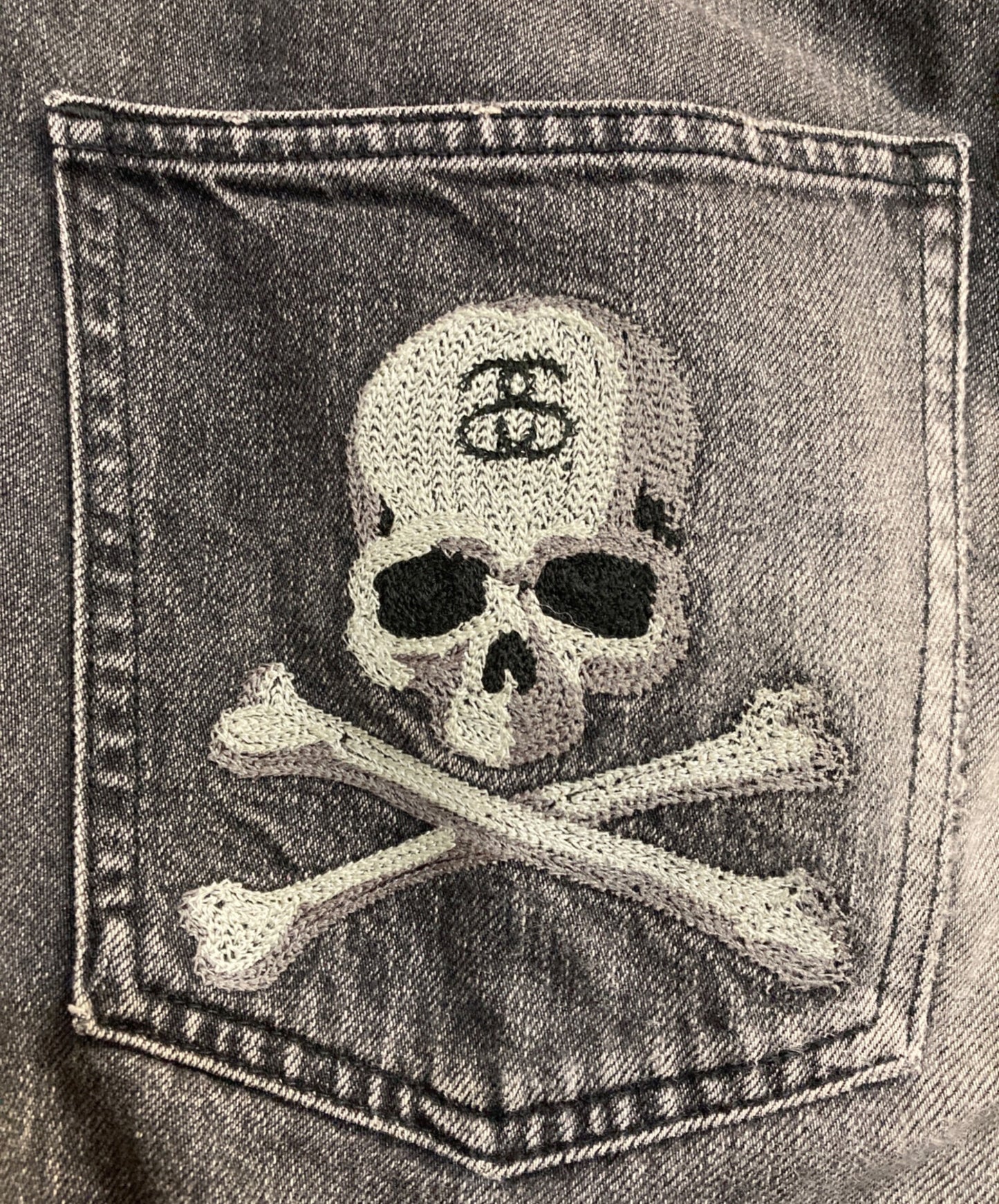 [Pre-owned] stussy SS Logo Skull Embroidery Denim Pants