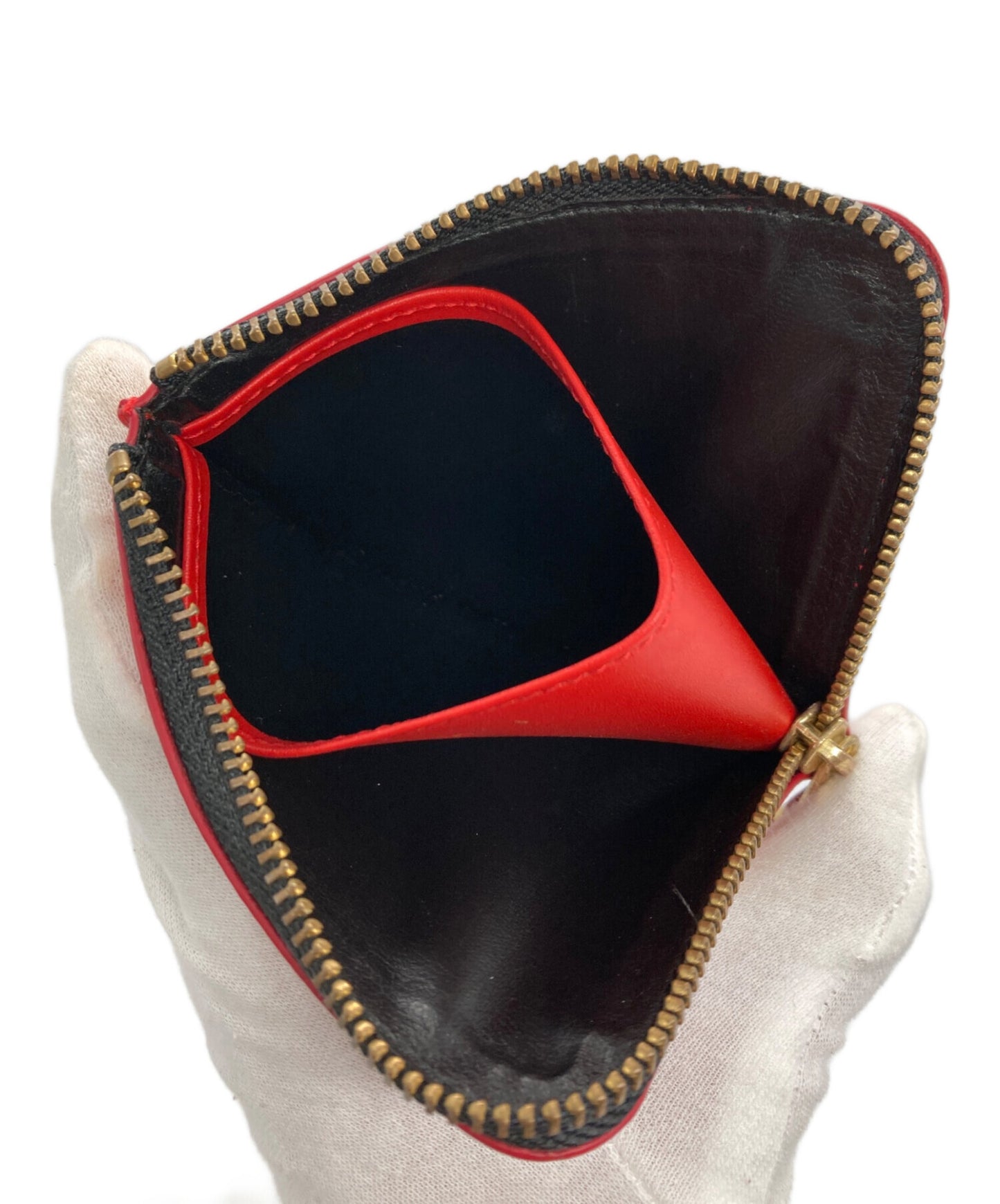 [Pre-owned] COMME des GARCONS HUGE LOGO zip coin case SA3100HL