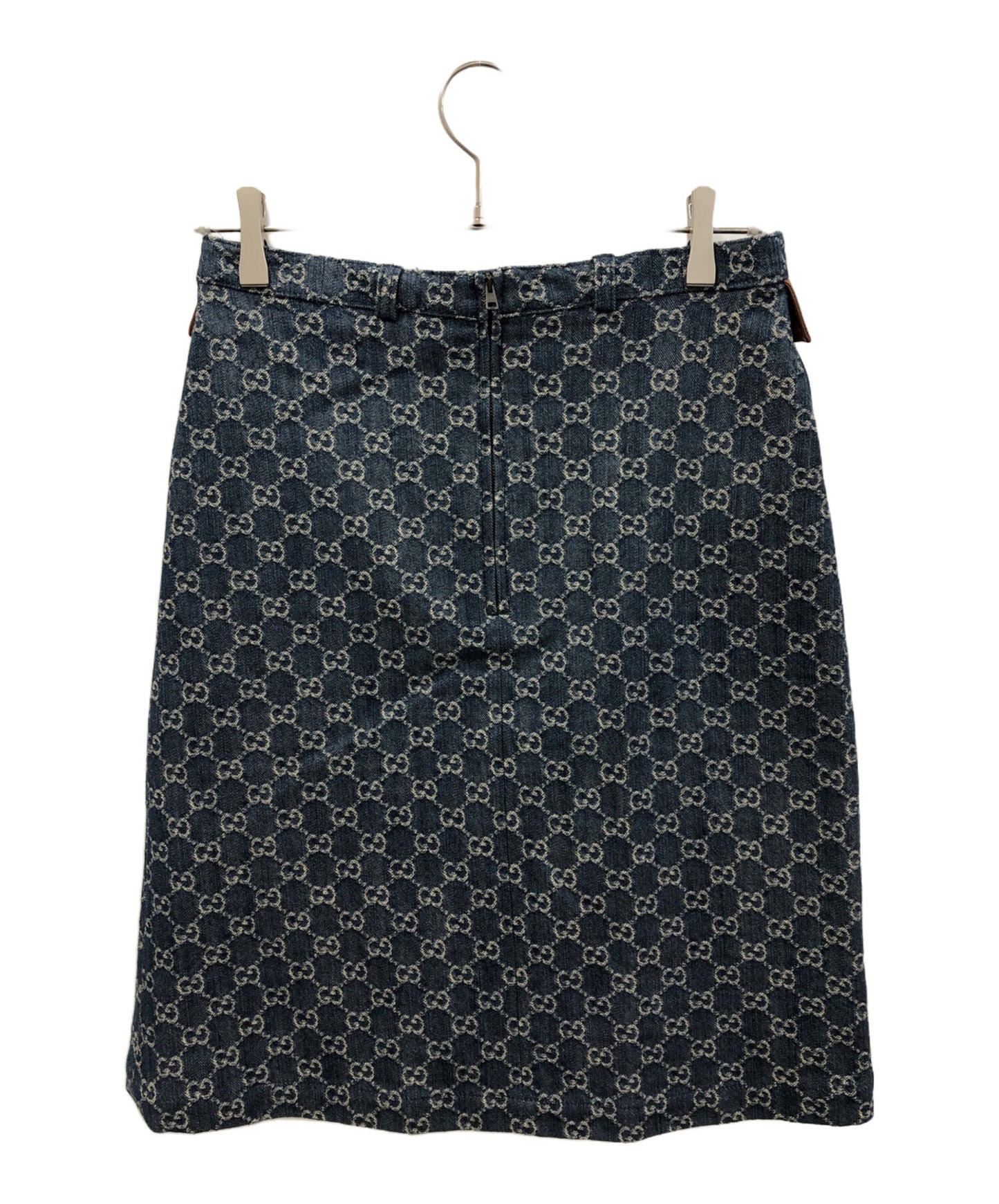 [Pre-owned] GUCCI GG Washed Organic Denim Skirt 651415XDBLL
