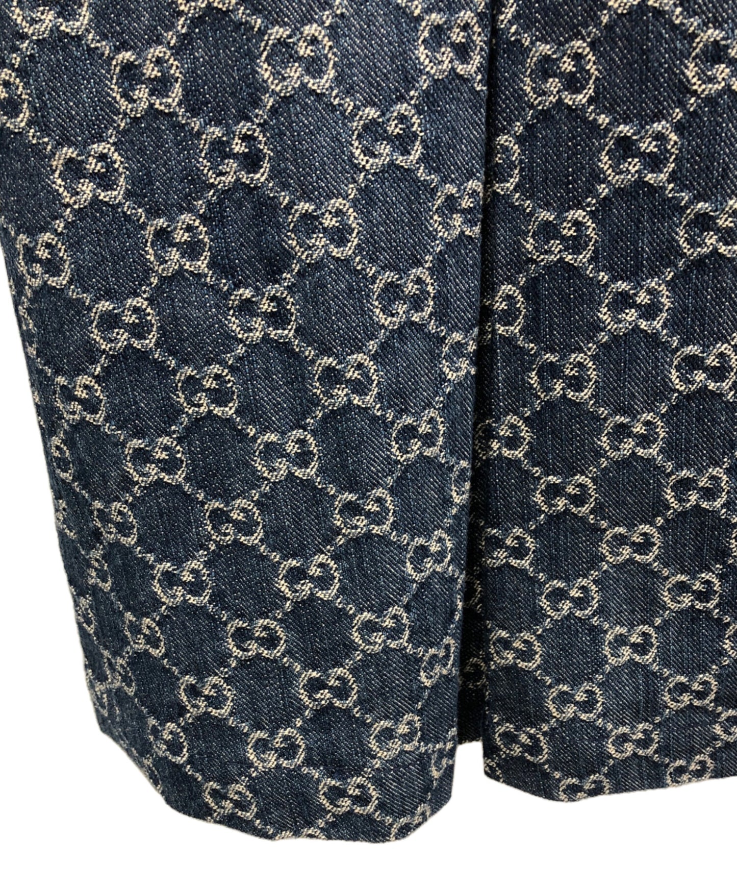 [Pre-owned] GUCCI GG Washed Organic Denim Skirt 651415XDBLL