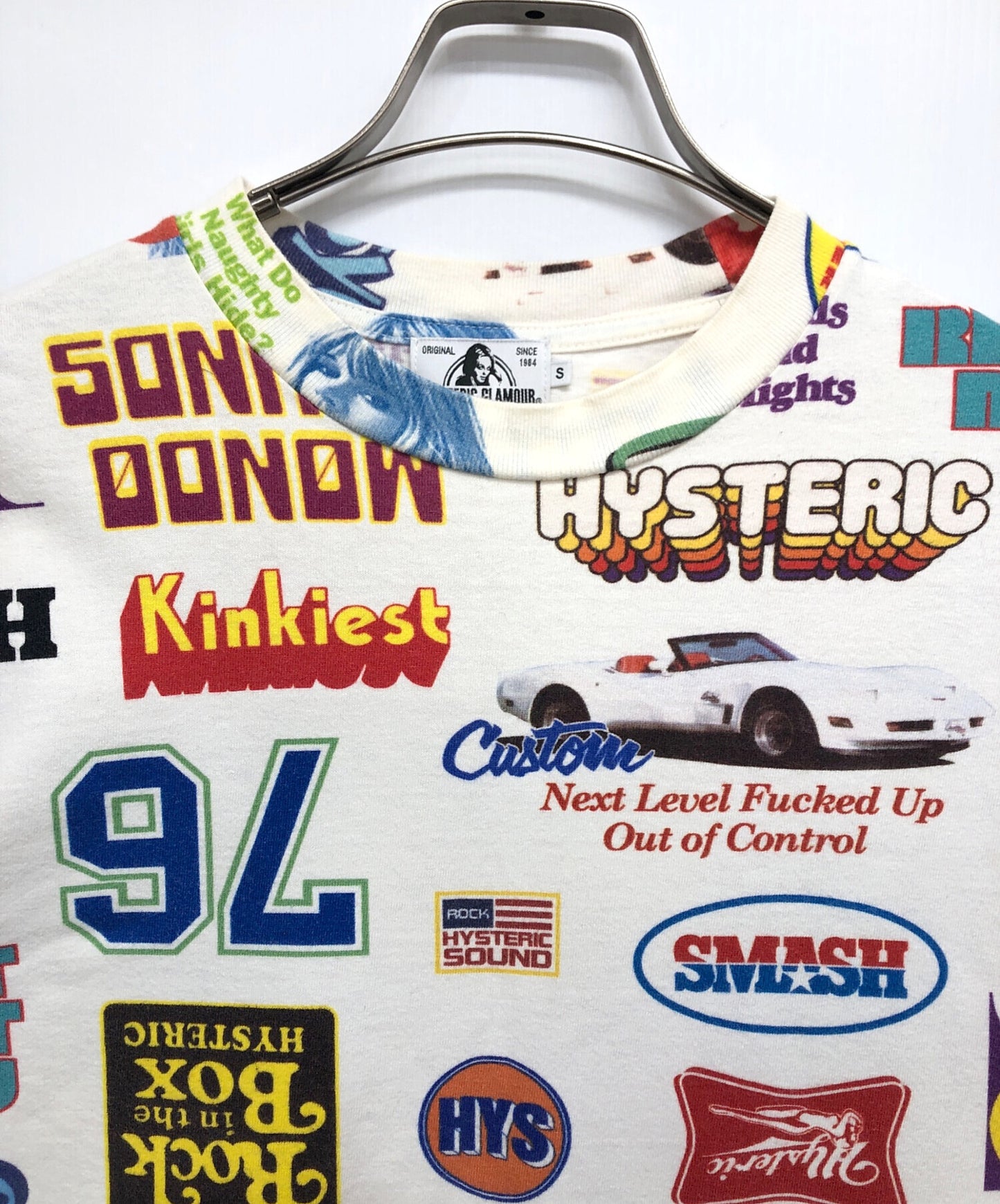 [Pre-owned] Hysteric Glamour LIVE IN 76 pattern oversized T-shirt 02201CT22