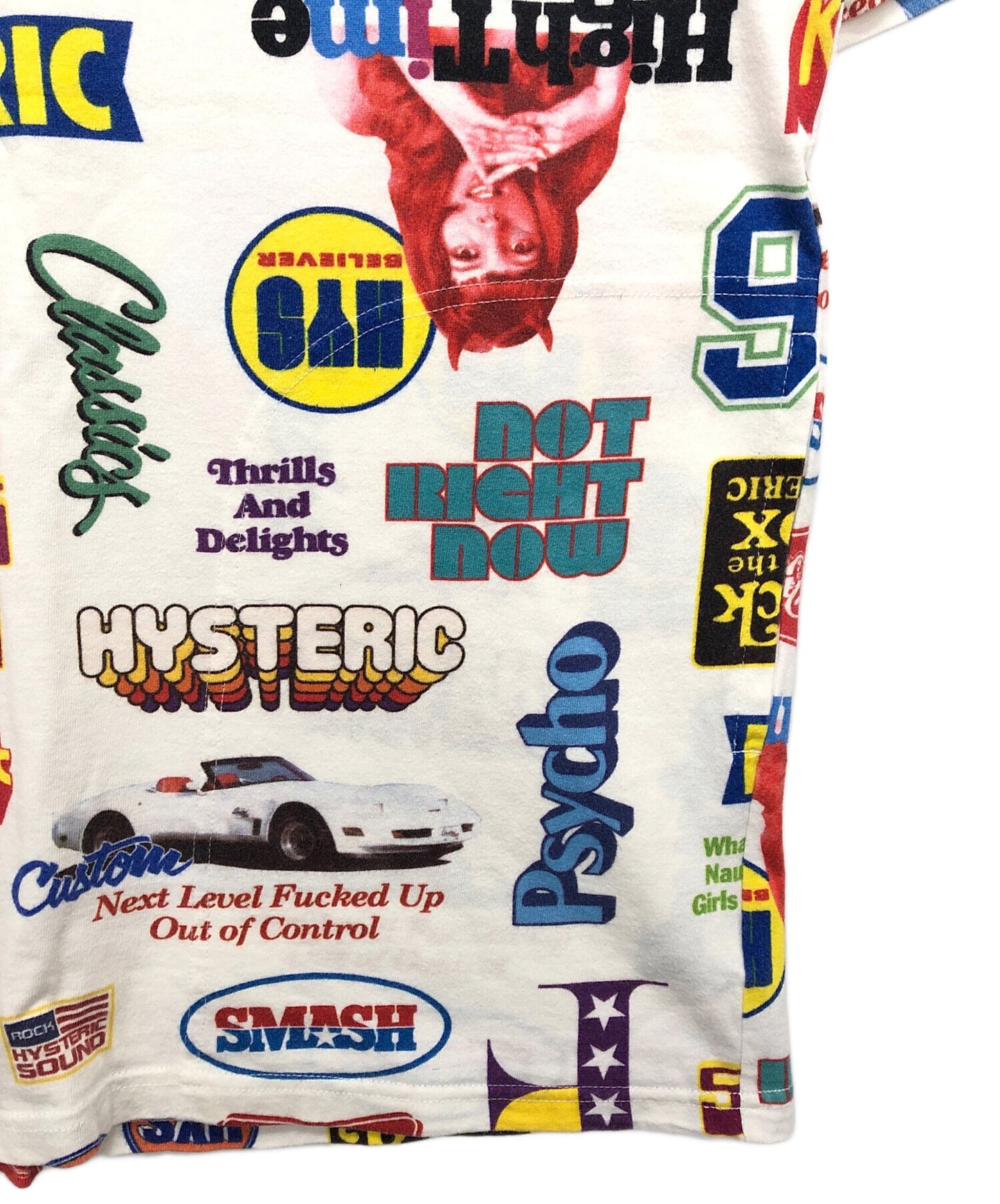 [Pre-owned] Hysteric Glamour LIVE IN 76 pattern oversized T-shirt 02201CT22