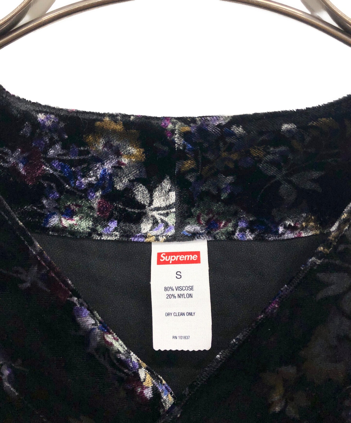 [Pre-owned] SUPREME Floral Velour Baseball Jersey