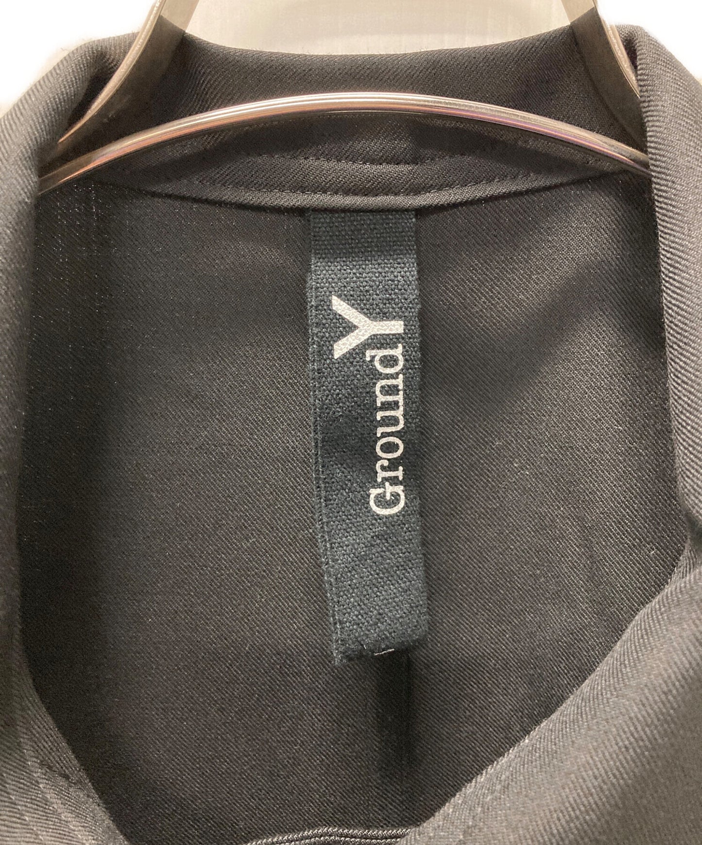 [Pre-owned] GROUND Y Wool gabardine stand collar coat GC-D03-100