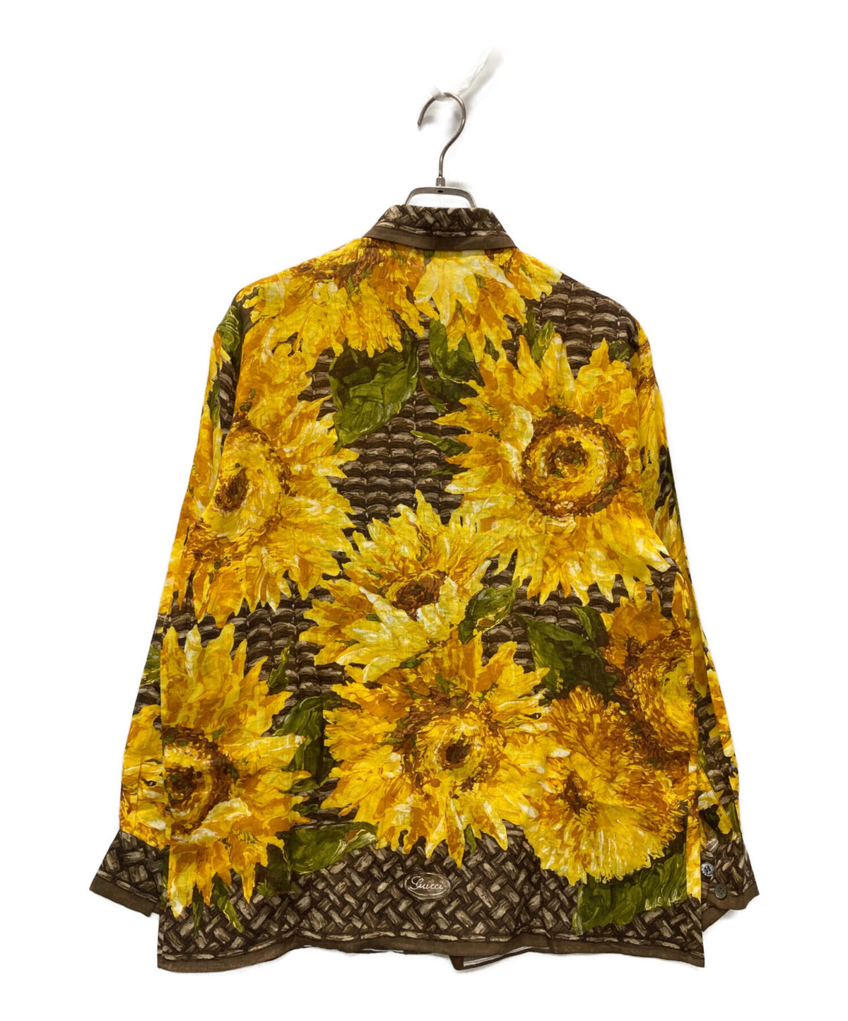 [Pre-owned] GUCCI '90s Sunflower-Print Linen Shirt
