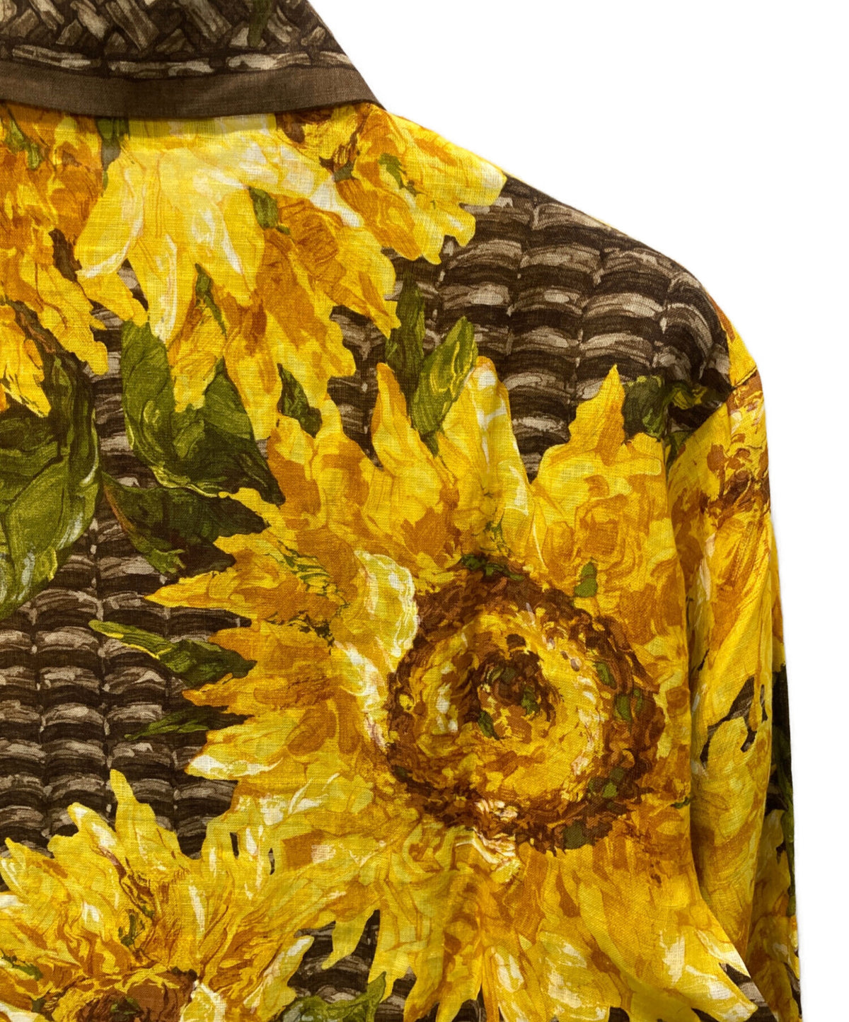 [Pre-owned] GUCCI '90s Sunflower-Print Linen Shirt
