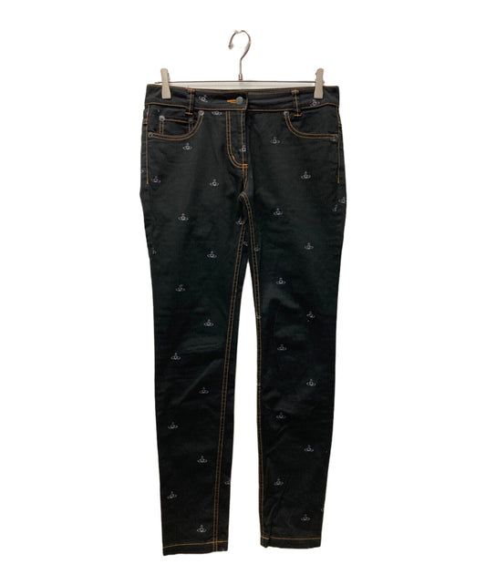 [Pre-owned] Vivienne Westwood RED LABEL Skinny Denim Pants with Orb Embroidery 16-03-751001