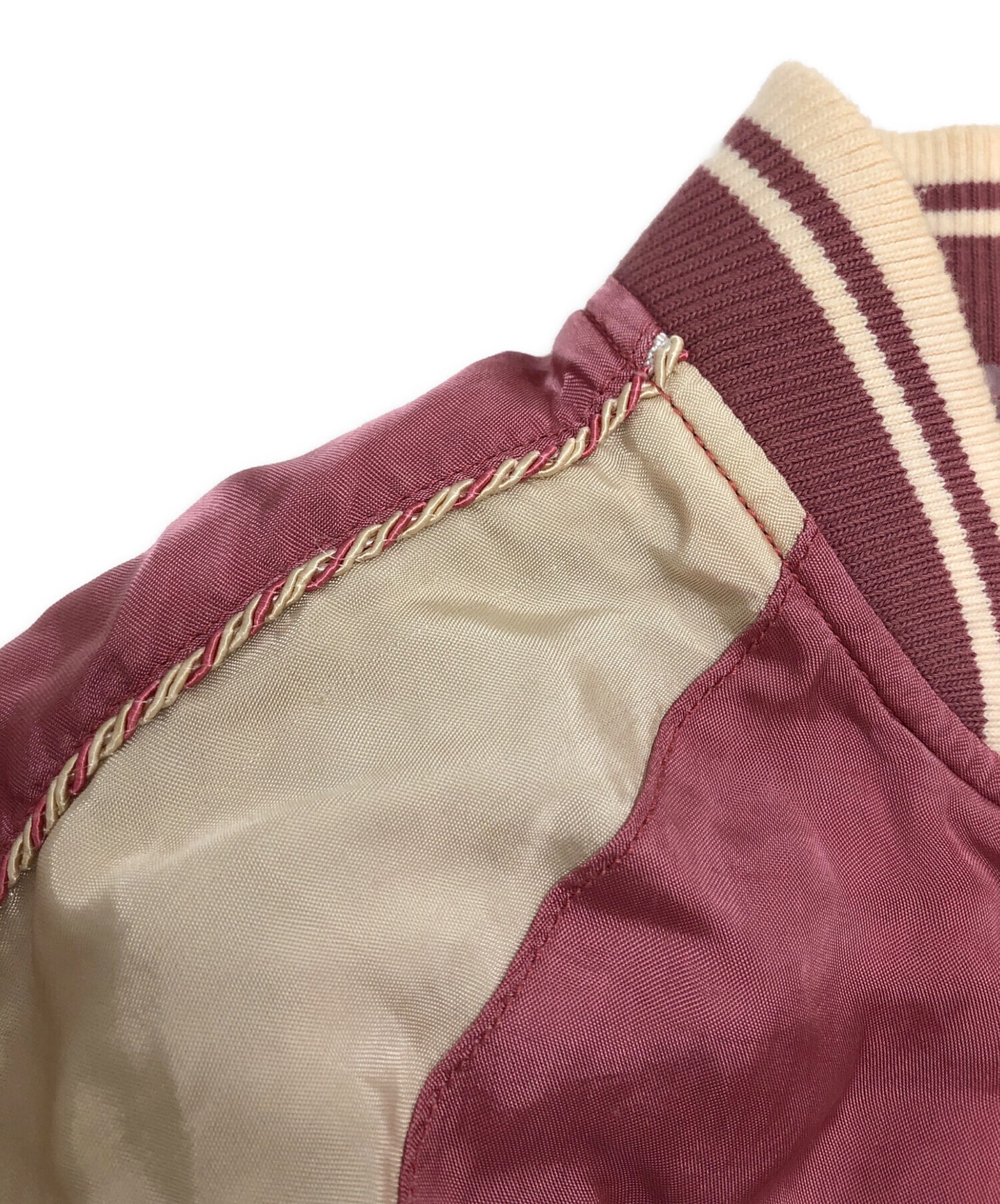 [Pre-owned] Hysteric Glamour satin and embroidered version of a stadium jumper 0122AB02