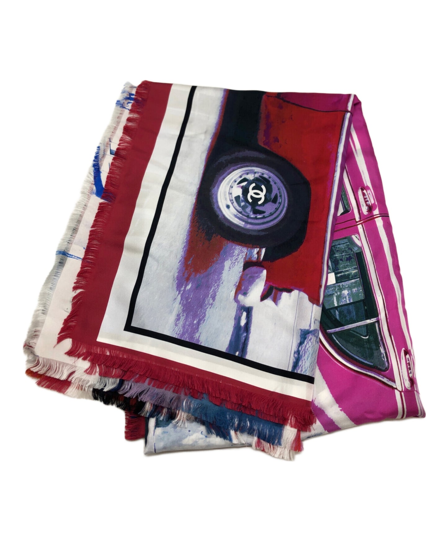 [Pre-owned] CHANEL Car Pattern Large Scarf