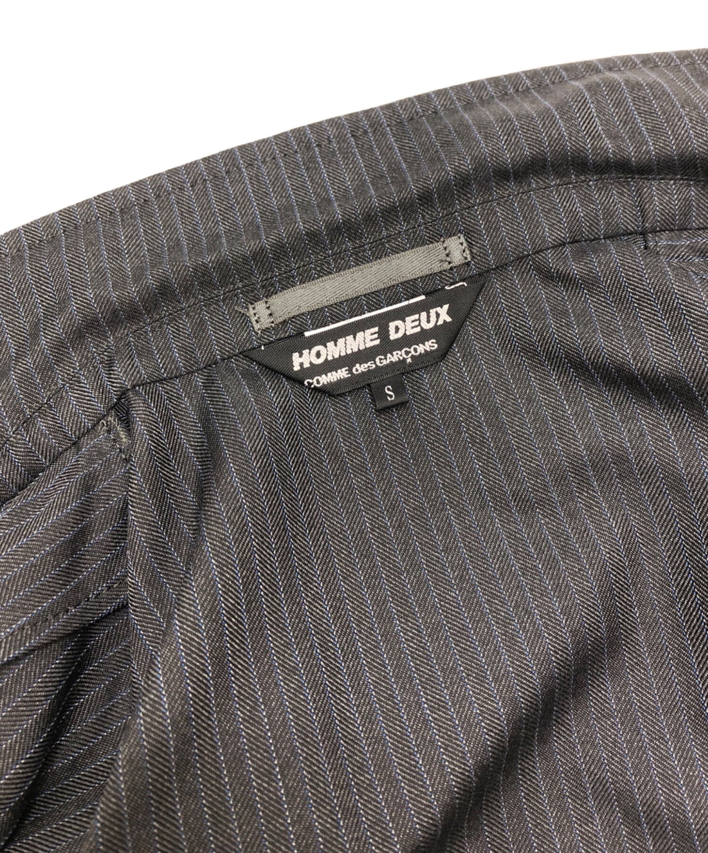 [Pre-owned] COMME des GARCONS HOMME DEUX Estelle herringbone collar striped jacket DO-J036