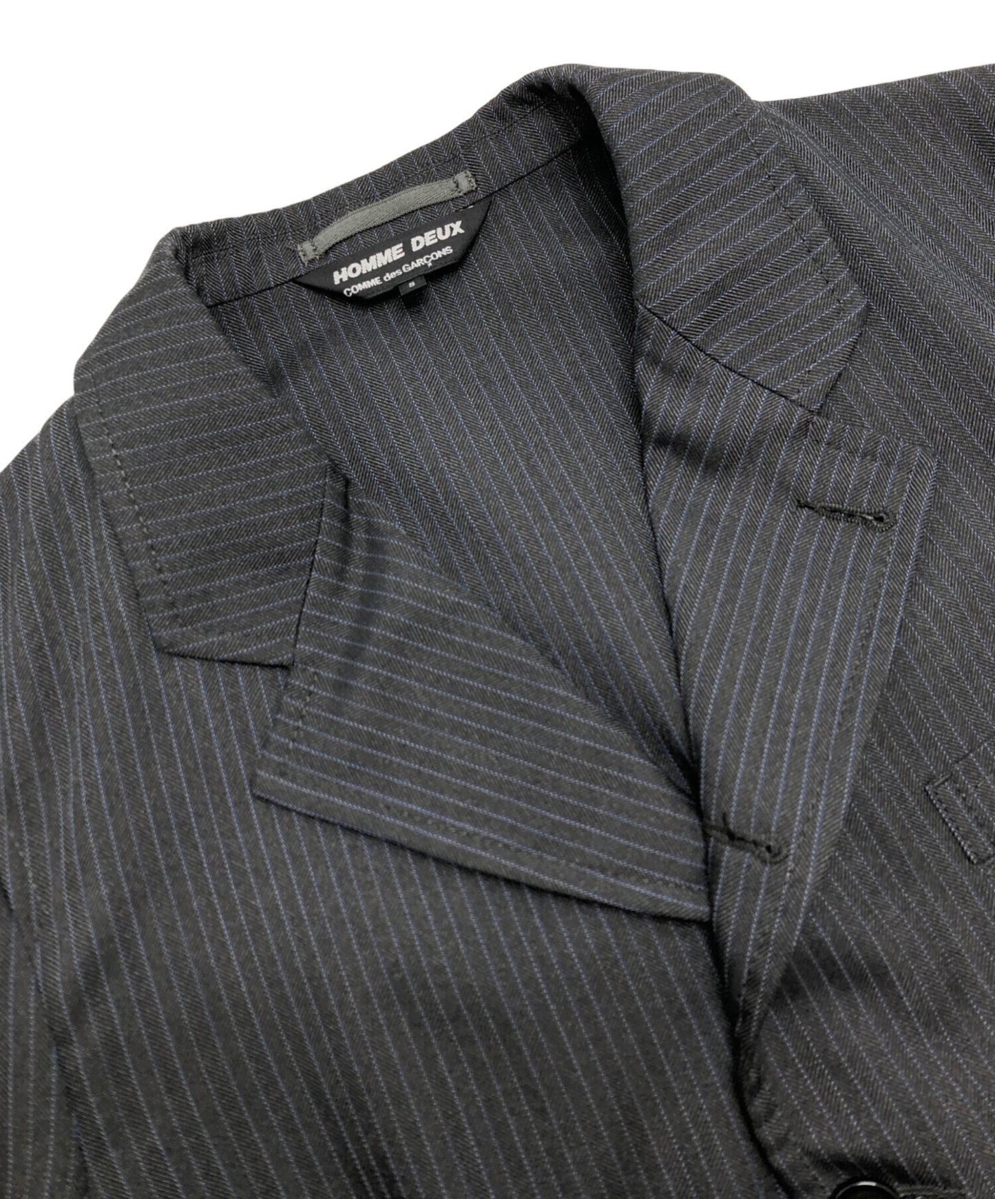 [Pre-owned] COMME des GARCONS HOMME DEUX Estelle herringbone collar striped jacket DO-J036
