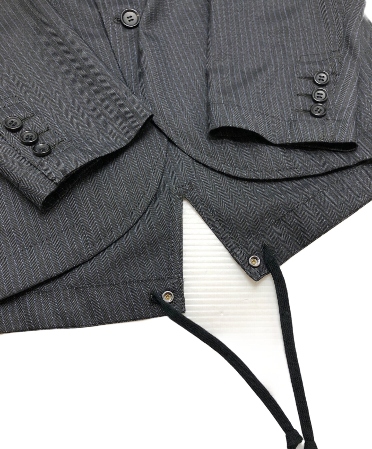 [Pre-owned] COMME des GARCONS HOMME DEUX Estelle herringbone collar striped jacket DO-J036