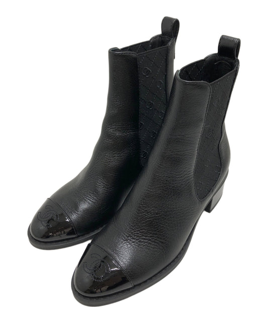 [Pre-owned] CHANEL Coco Mark Side Gore Short Boots G45937