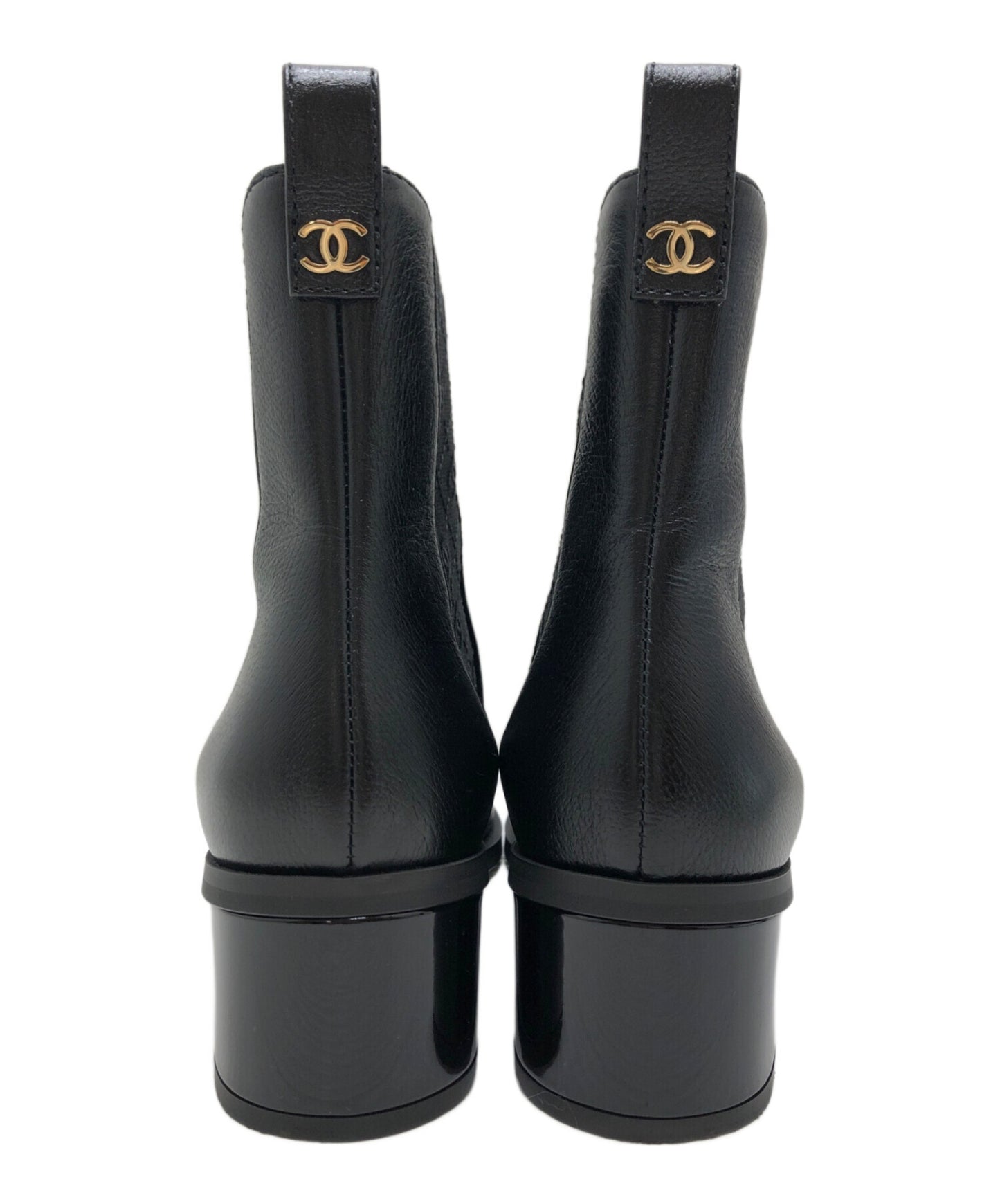 [Pre-owned] CHANEL Coco Mark Side Gore Short Boots G45937