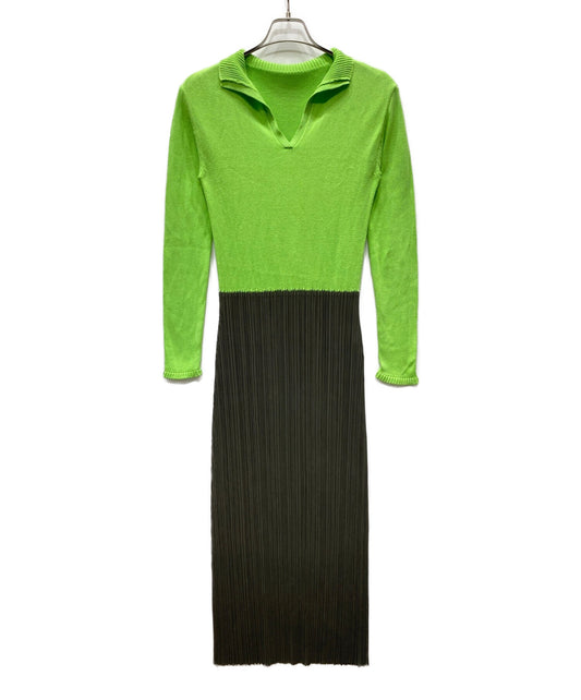 [Pre-owned] ISSEY MIYAKE Cotton Knit Pleated Dress IM22KH902