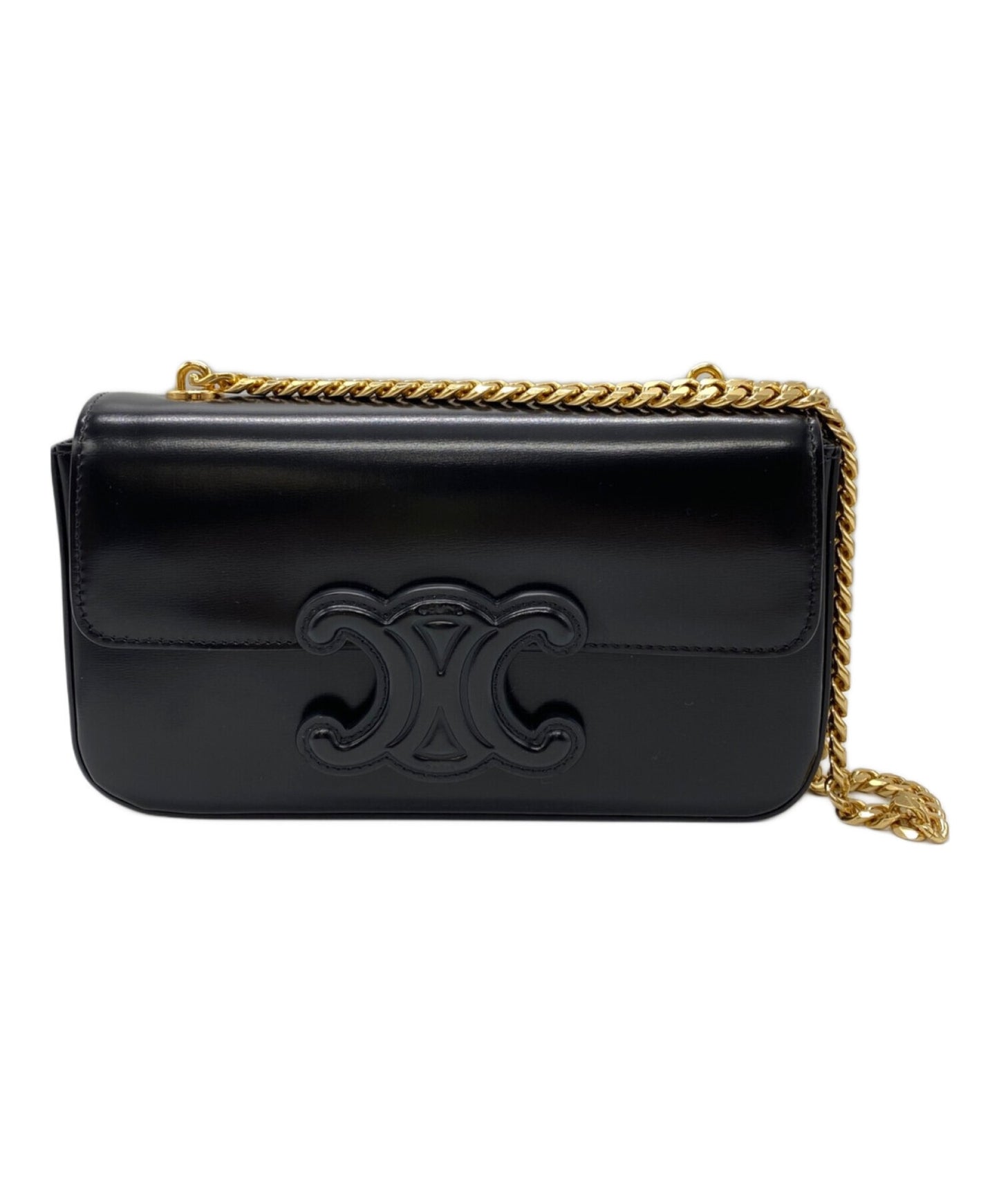 [Pre-owned] CELINE Cuir Trionf chain shoulder bag