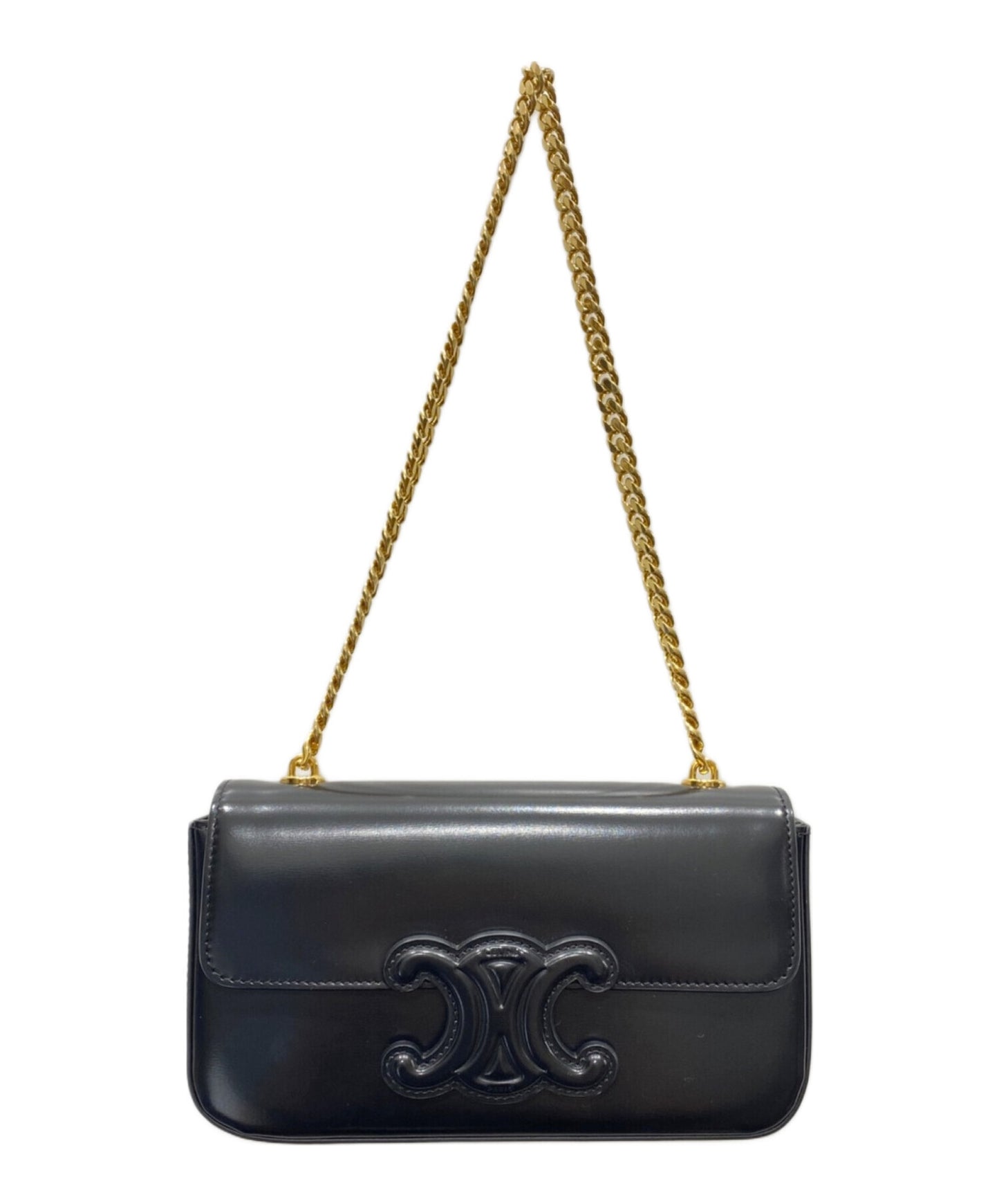 [Pre-owned] CELINE Cuir Trionf chain shoulder bag