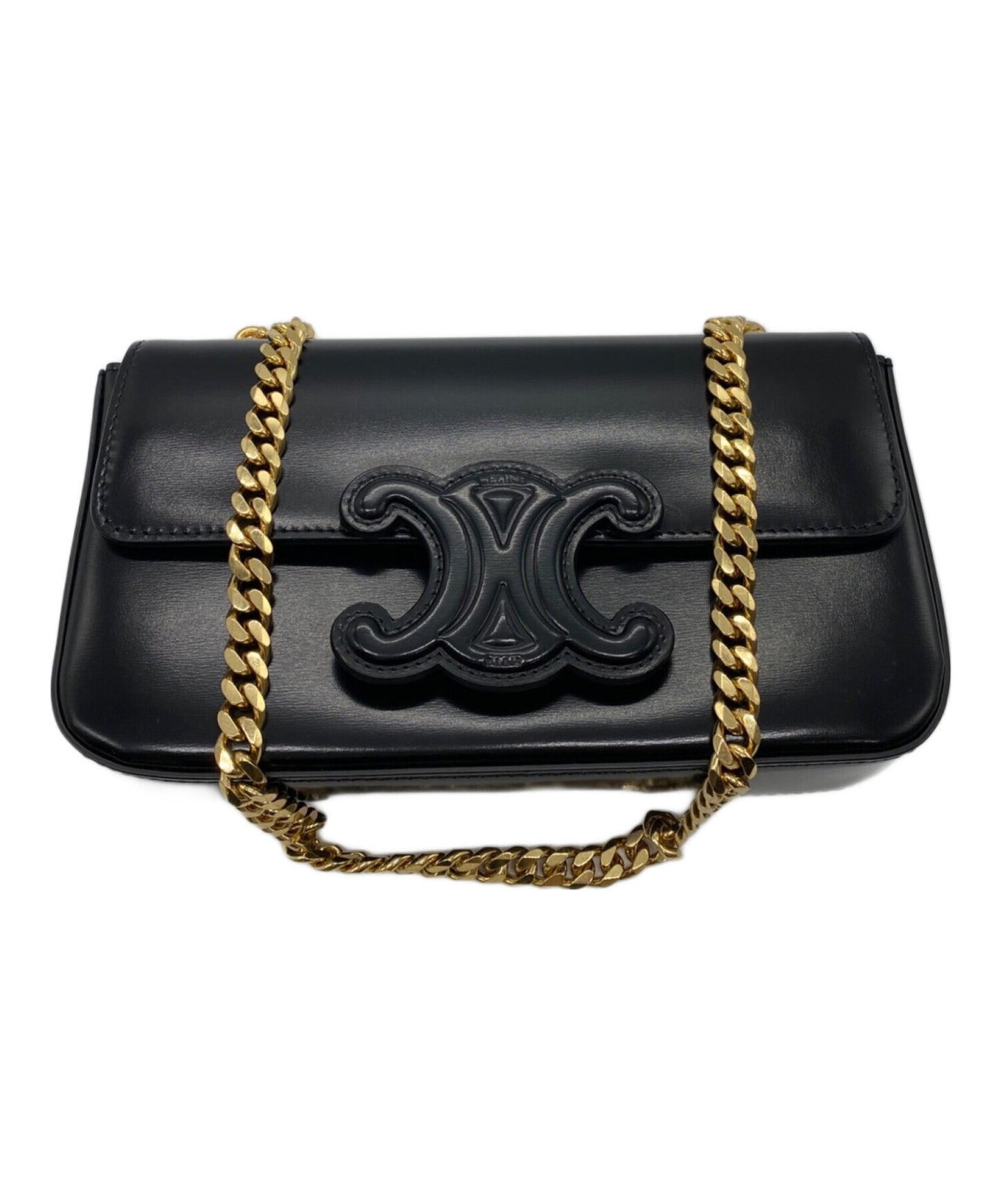 [Pre-owned] CELINE Cuir Trionf chain shoulder bag