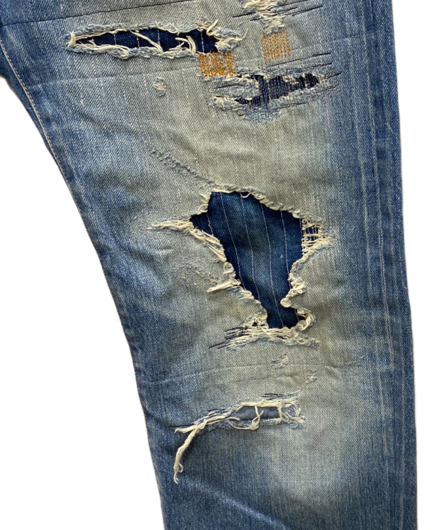 [Pre-owned] Hysteric Glamour Hard Remake Process Damaged Straight Denim Pants 02221AP06