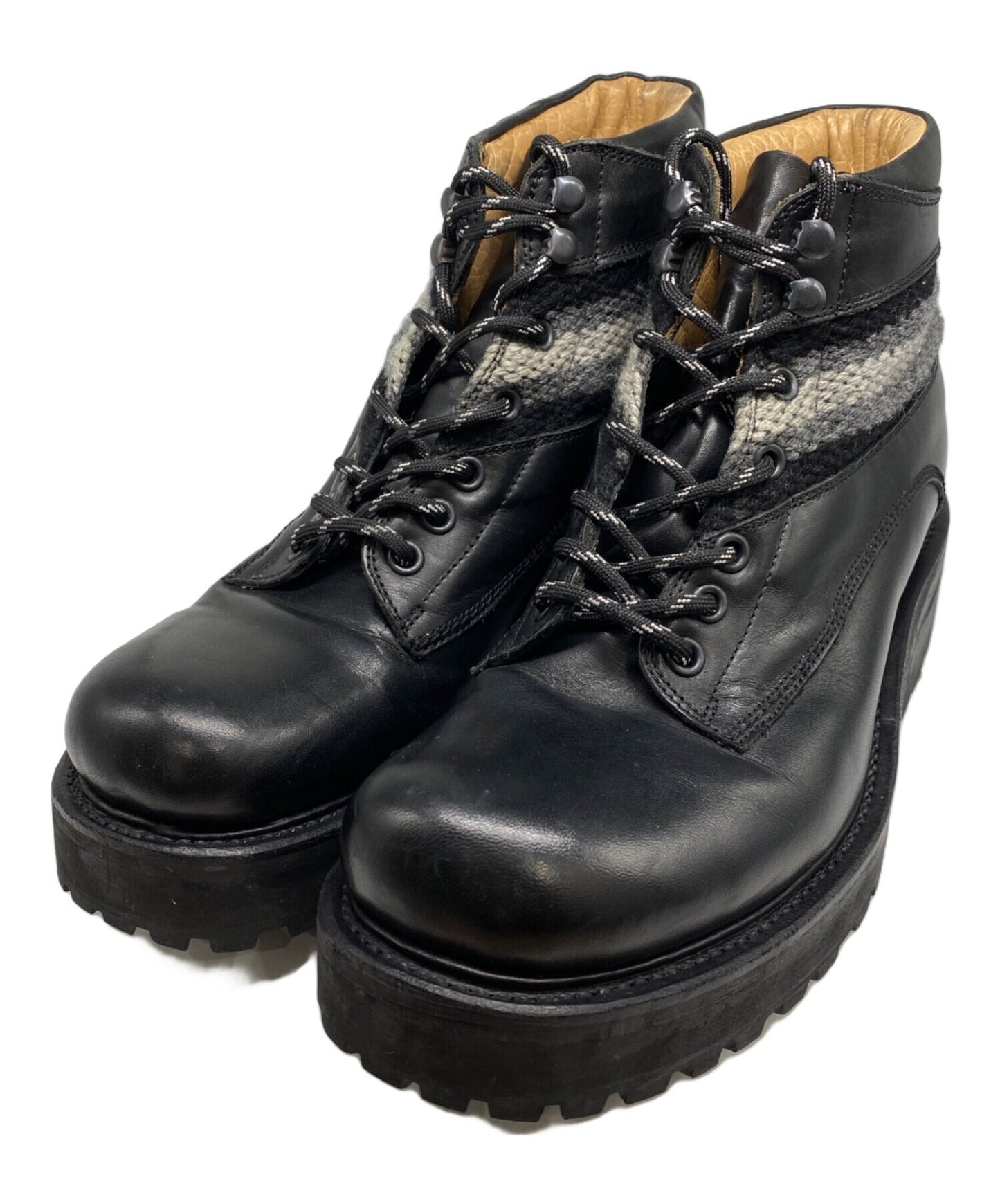 [Pre-owned] NUMBER (N)INE Knit Switched Mountain Boots