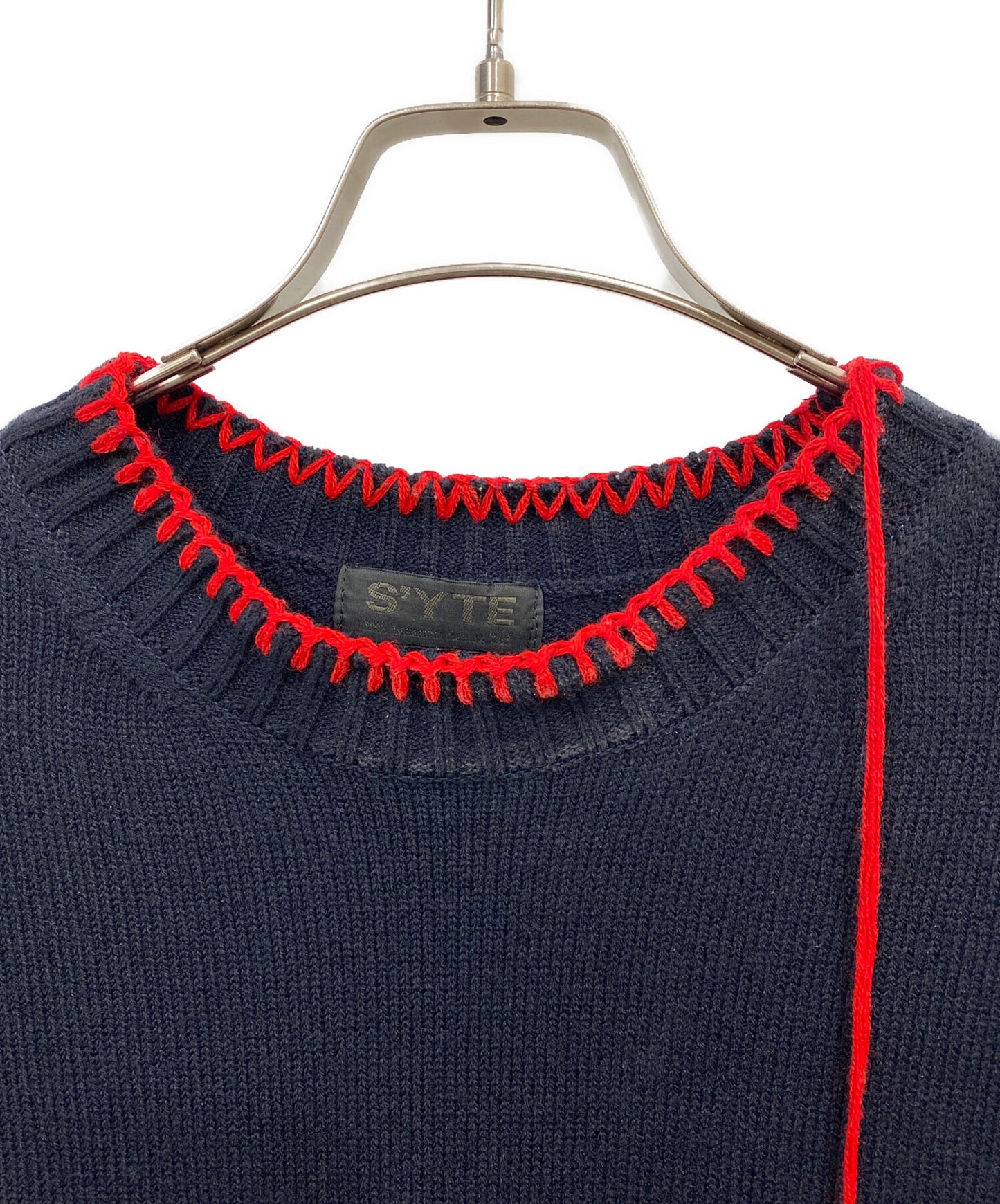 [Pre-owned] s'yte KNITTED WOOL PULLOVER WITH BLANKET STITCH DETAILS UU-K02-619