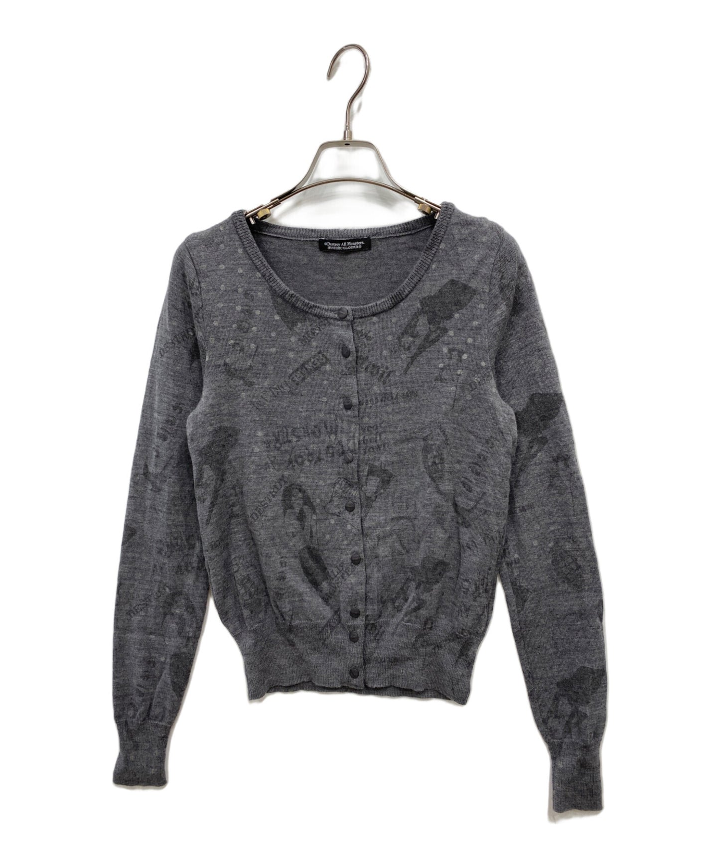 [Pre-owned] Hysteric Glamour Crew-neck cardigan with all-over pattern 0124ND05