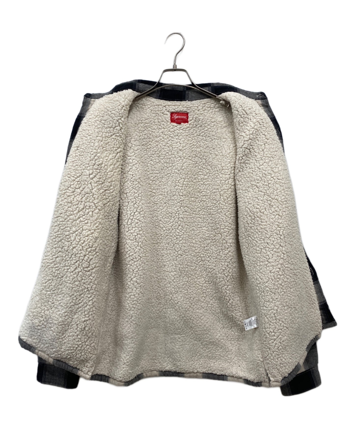 [Pre-owned] SUPREME 17AW  Buffalo Plaid Sherpa-Lined Chore Shirt