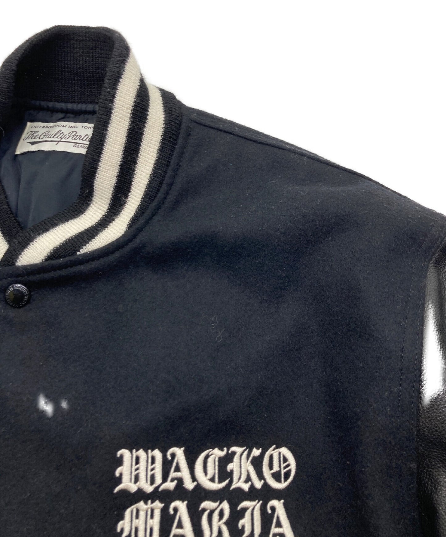 [Pre-owned] WACKO MARIA Leather Varsity Jacket 23fw-wmo-bl07