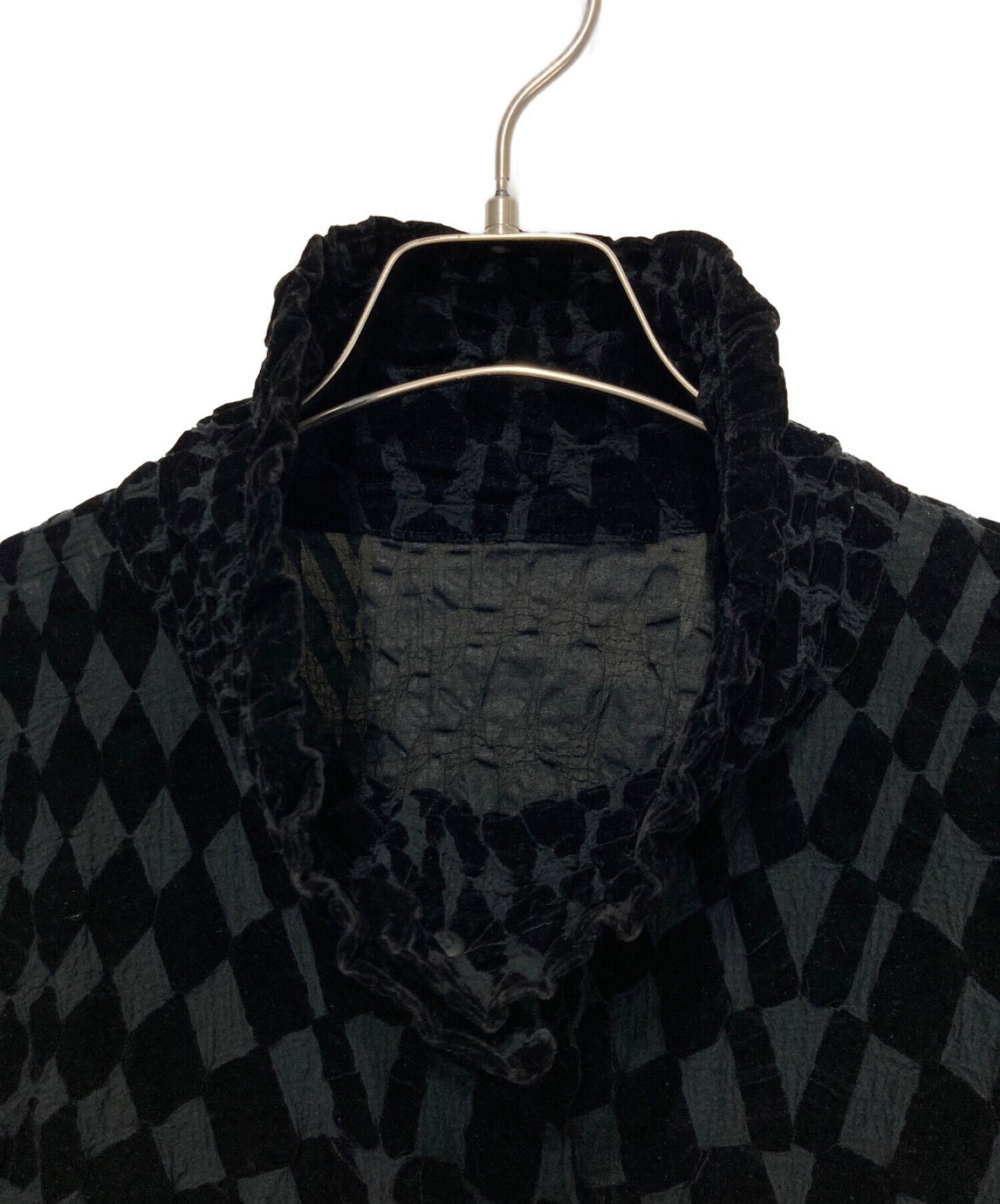 [Pre-owned] me ISSEY MIYAKE Cotton Cauliflower Check High Neck Jacket MI02FO221